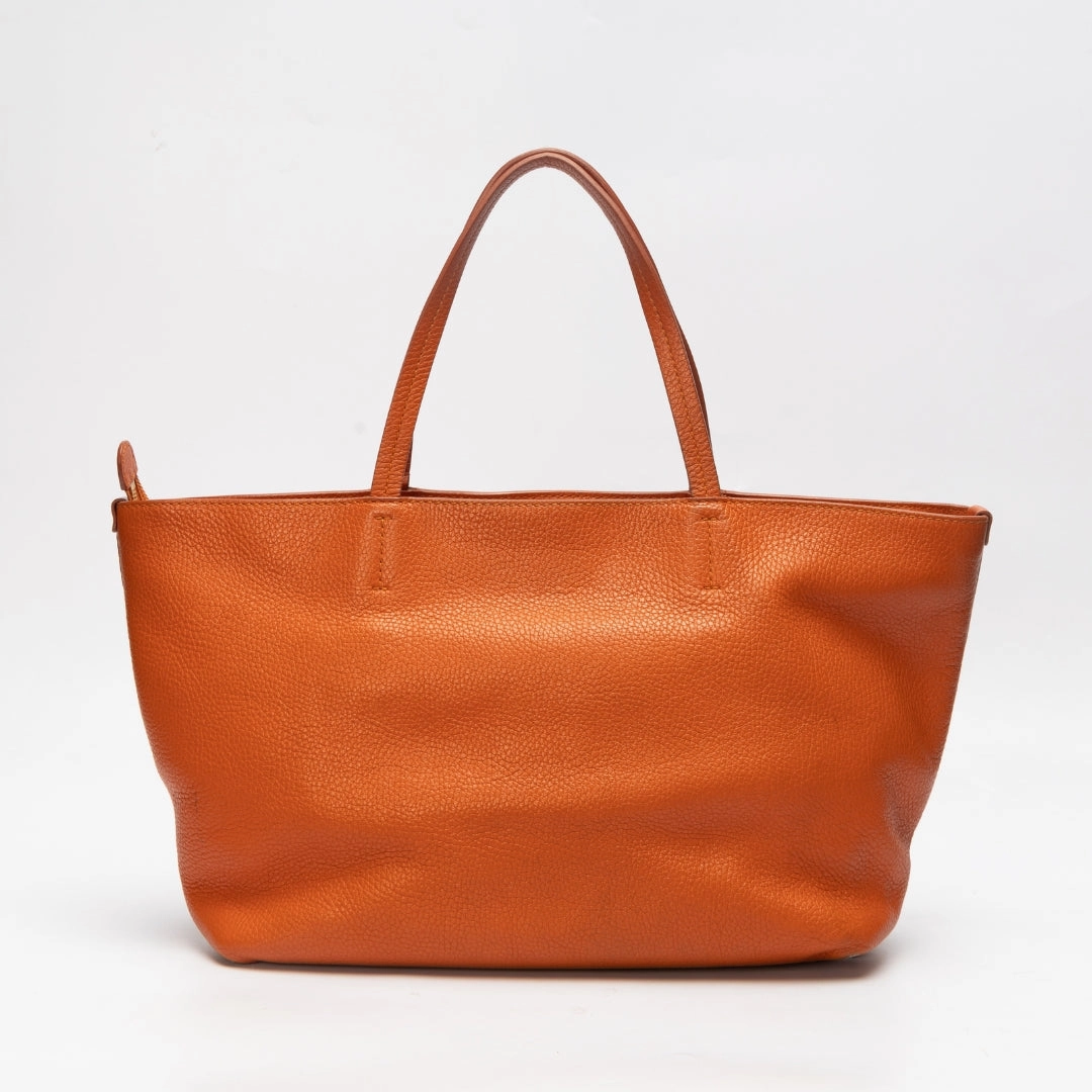 Salvatore Ferragamo Bolso Orange Leather Tote