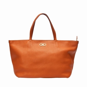 Salvatore Ferragamo Bolso Orange Leather Tote