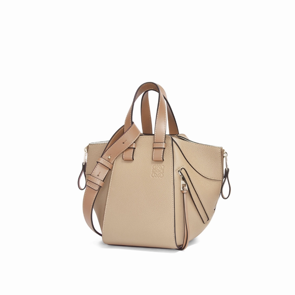 Sand Compact Hammock Bag In Soft Grained Calfskin Leather Crossbody Bag for Women