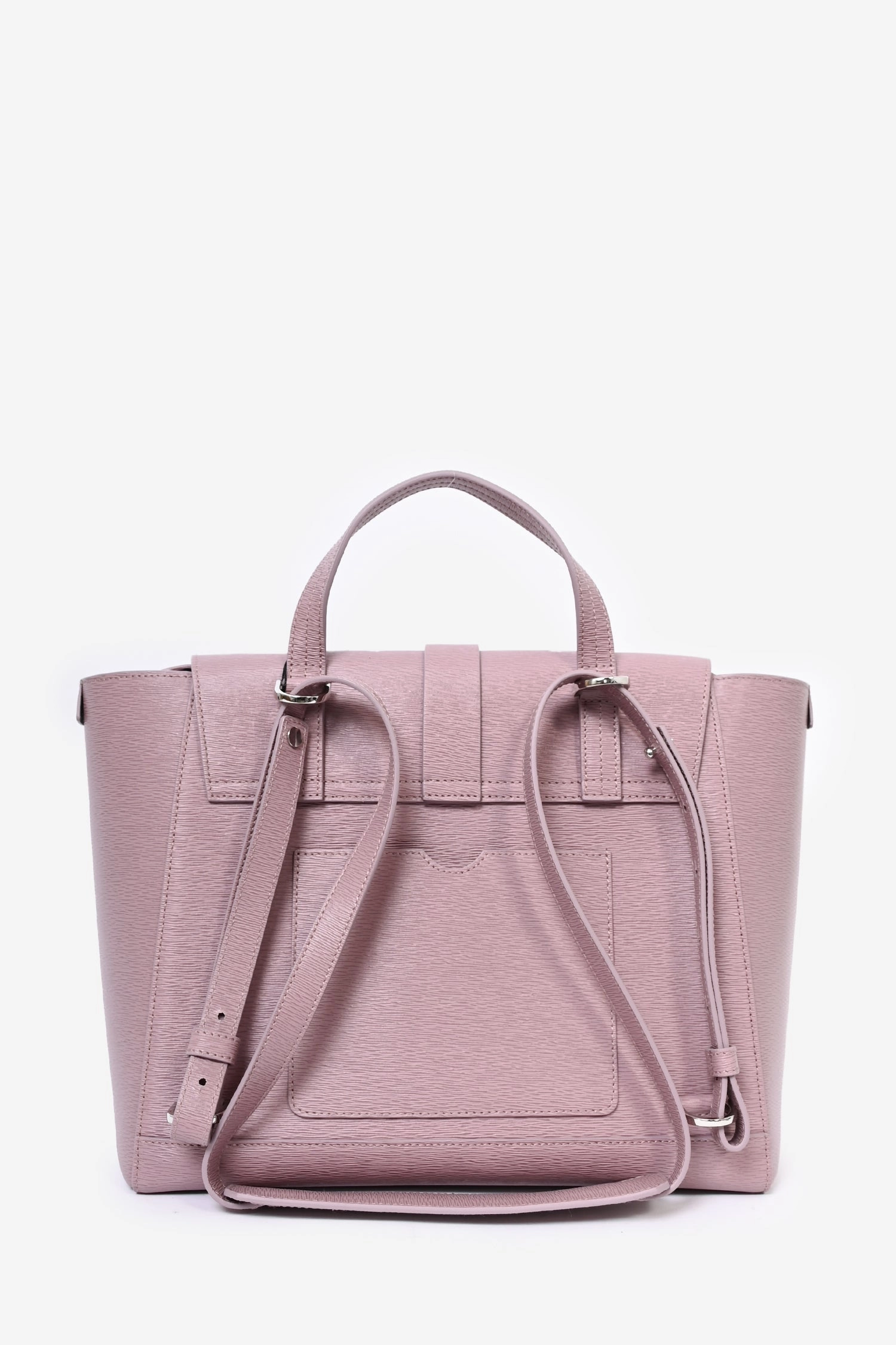 Senreve Purple Leather Maestra Convertible Backpack
