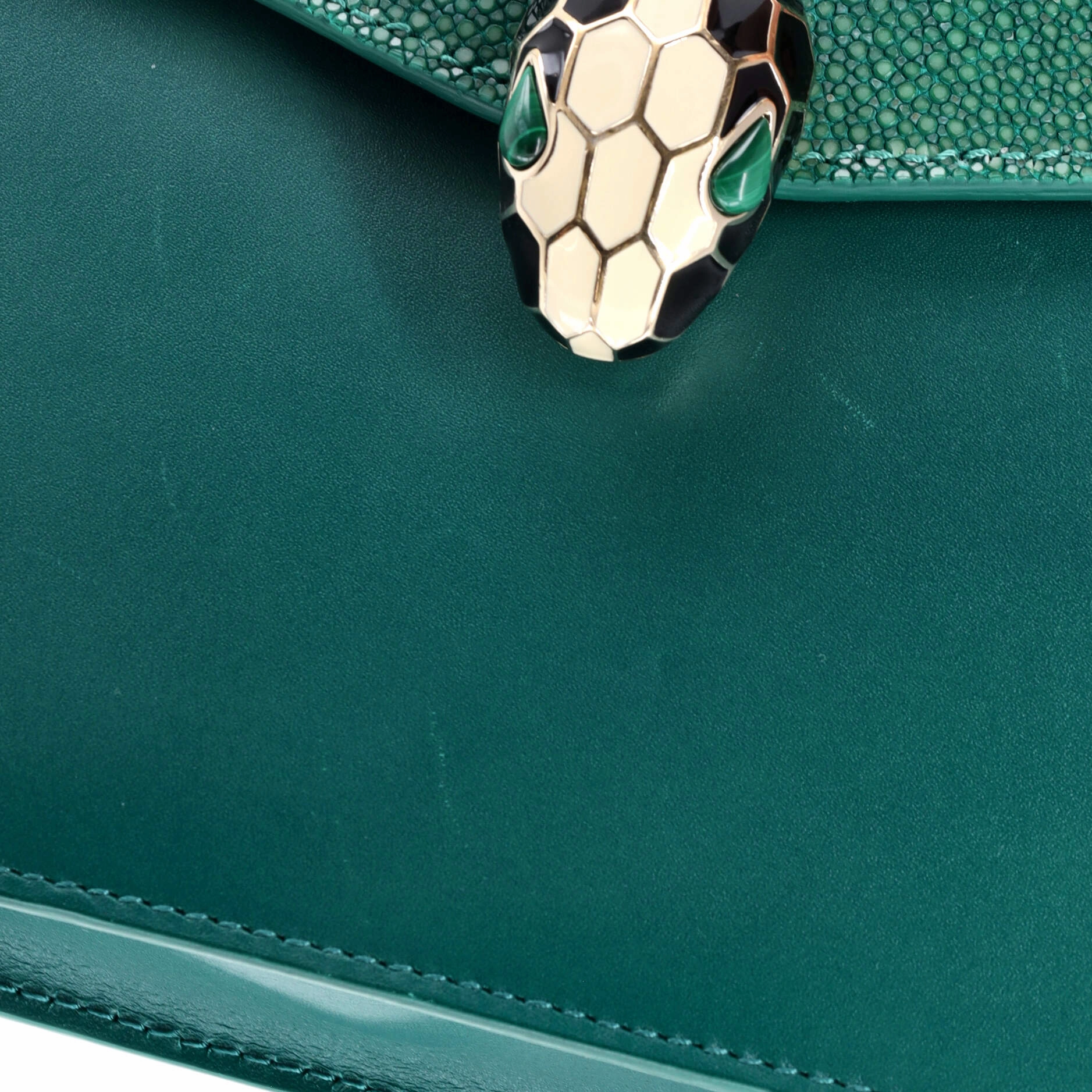 Serpenti Forever Square Shoulder Bag Leather and Stingray Small