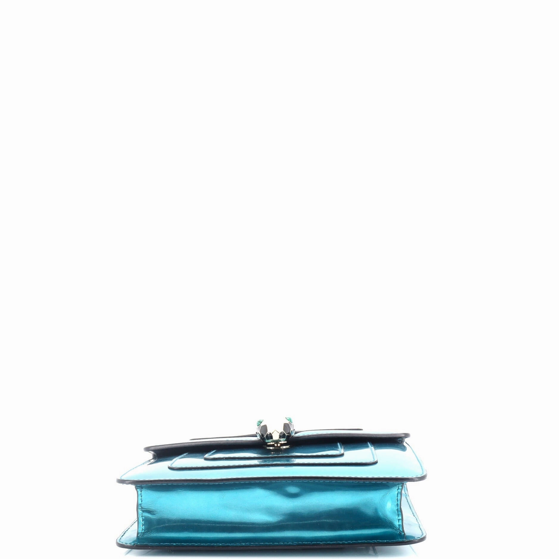 Serpenti Forever Square Shoulder Bag Metallic Leather Small