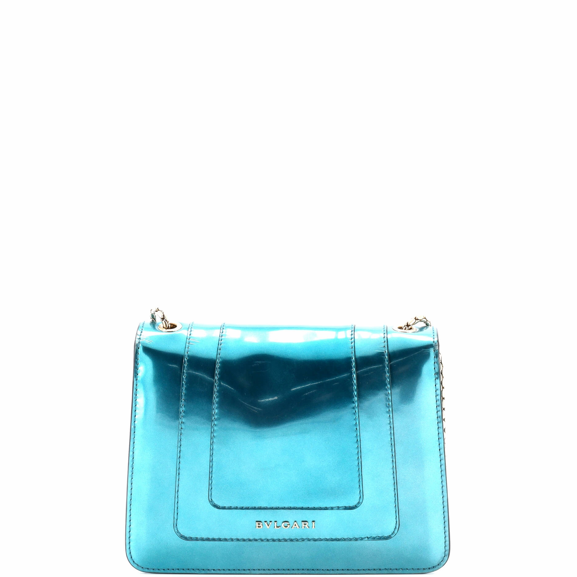 Serpenti Forever Square Shoulder Bag Metallic Leather Small
