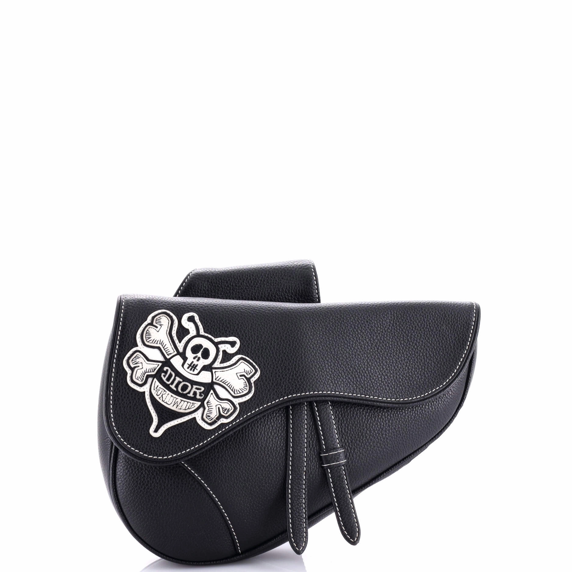 Shawn Stussy Saddle Crossbody Bag Leather with Applique