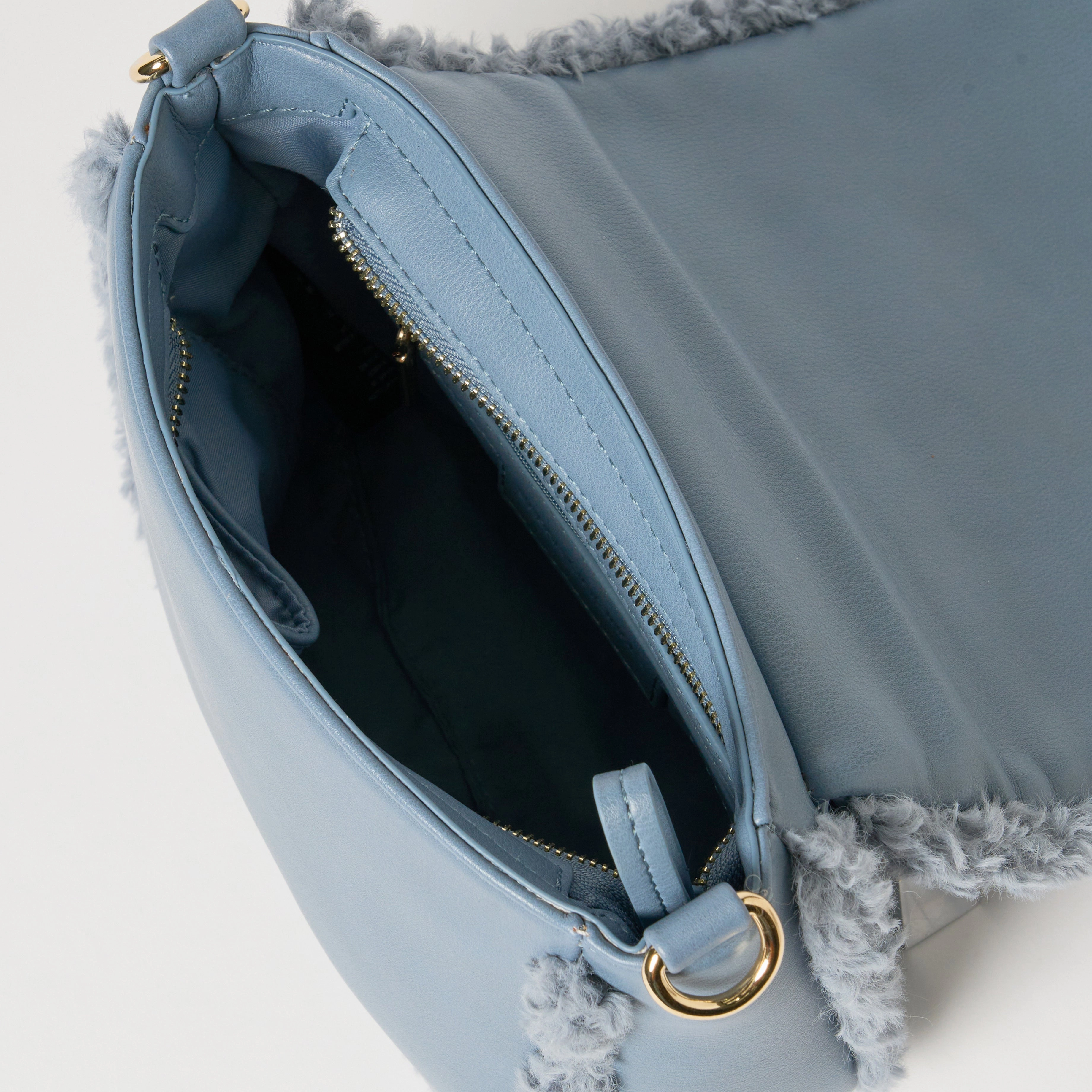 Shearling Crossbody - Blue