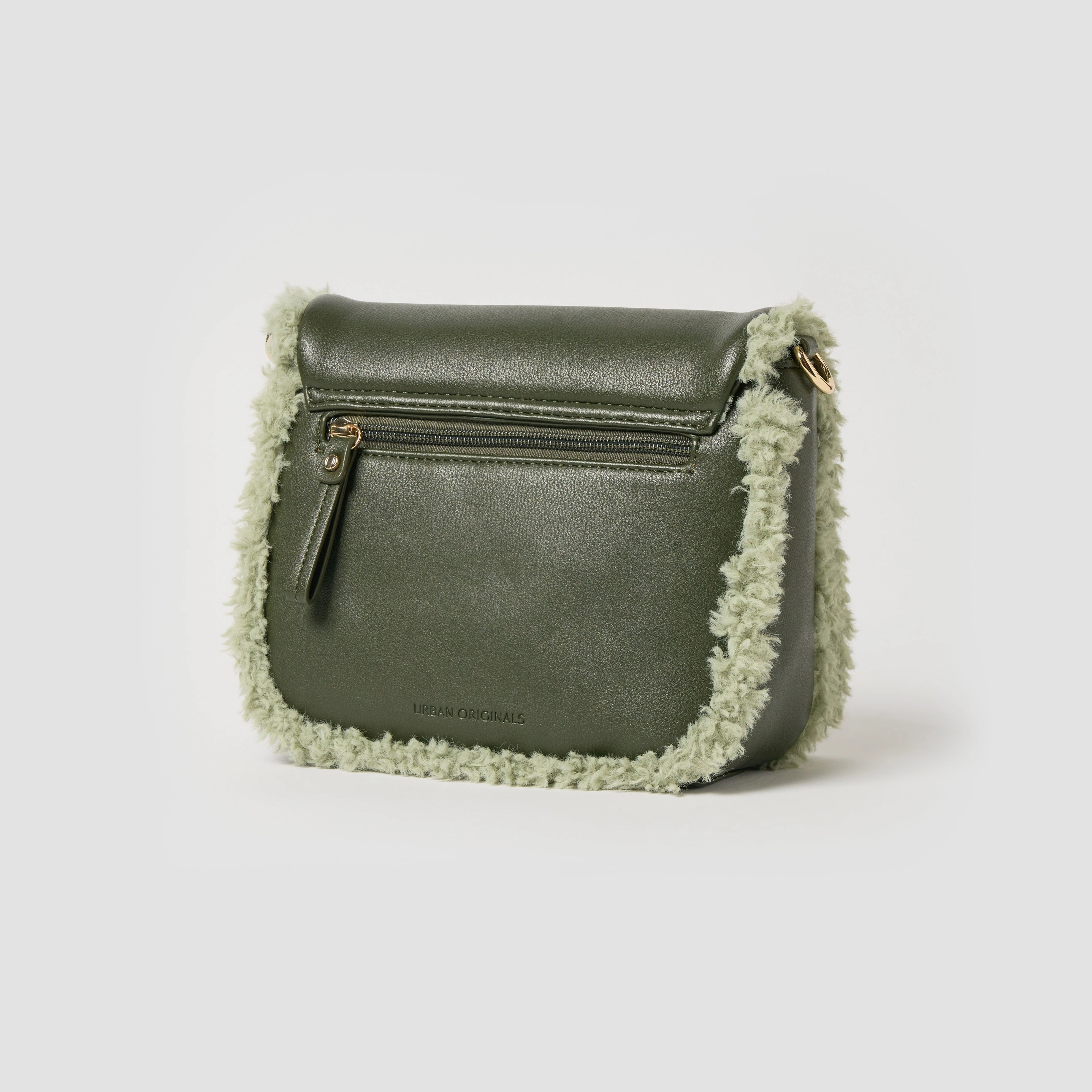 Shearling Crossbody - Olive