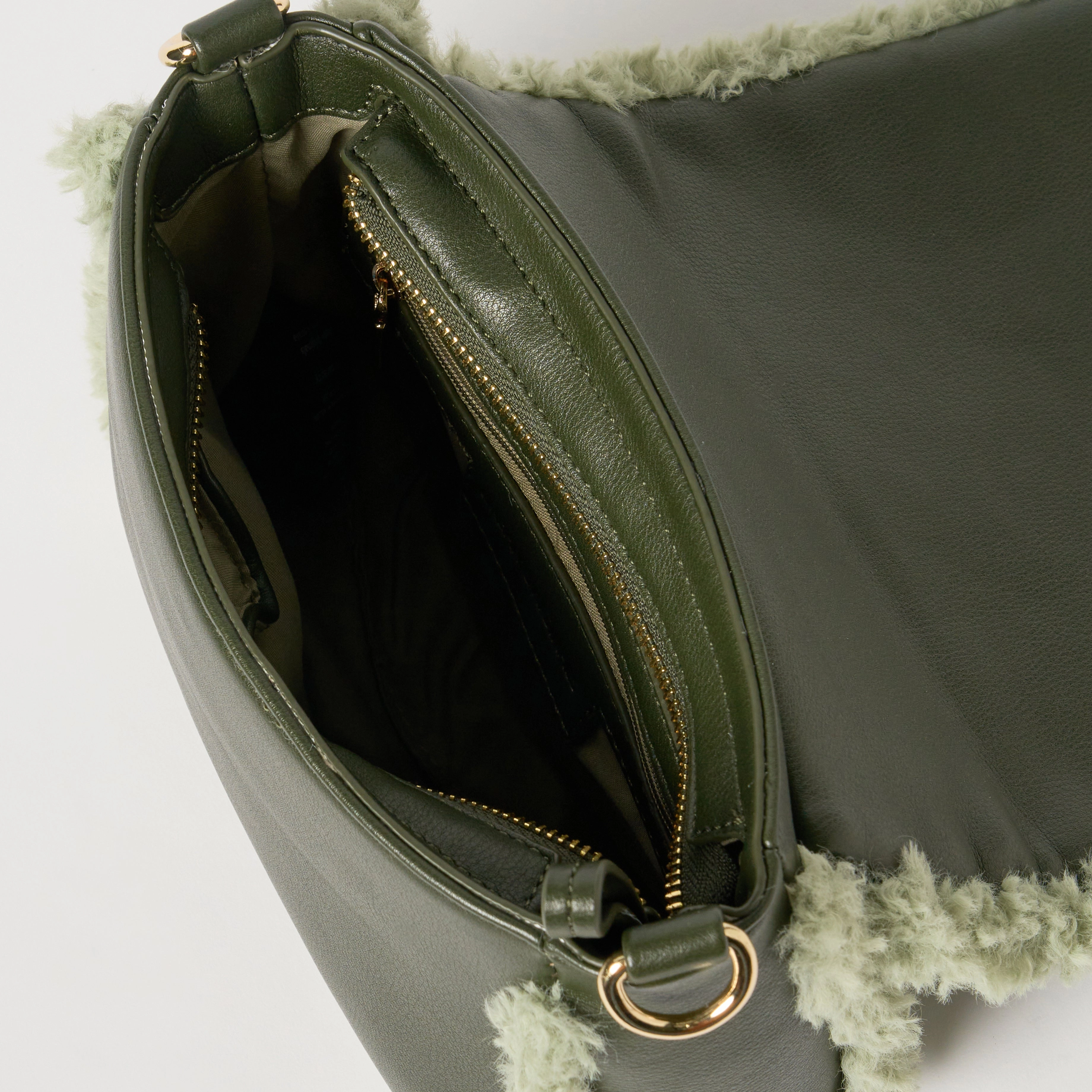 Shearling Crossbody - Olive