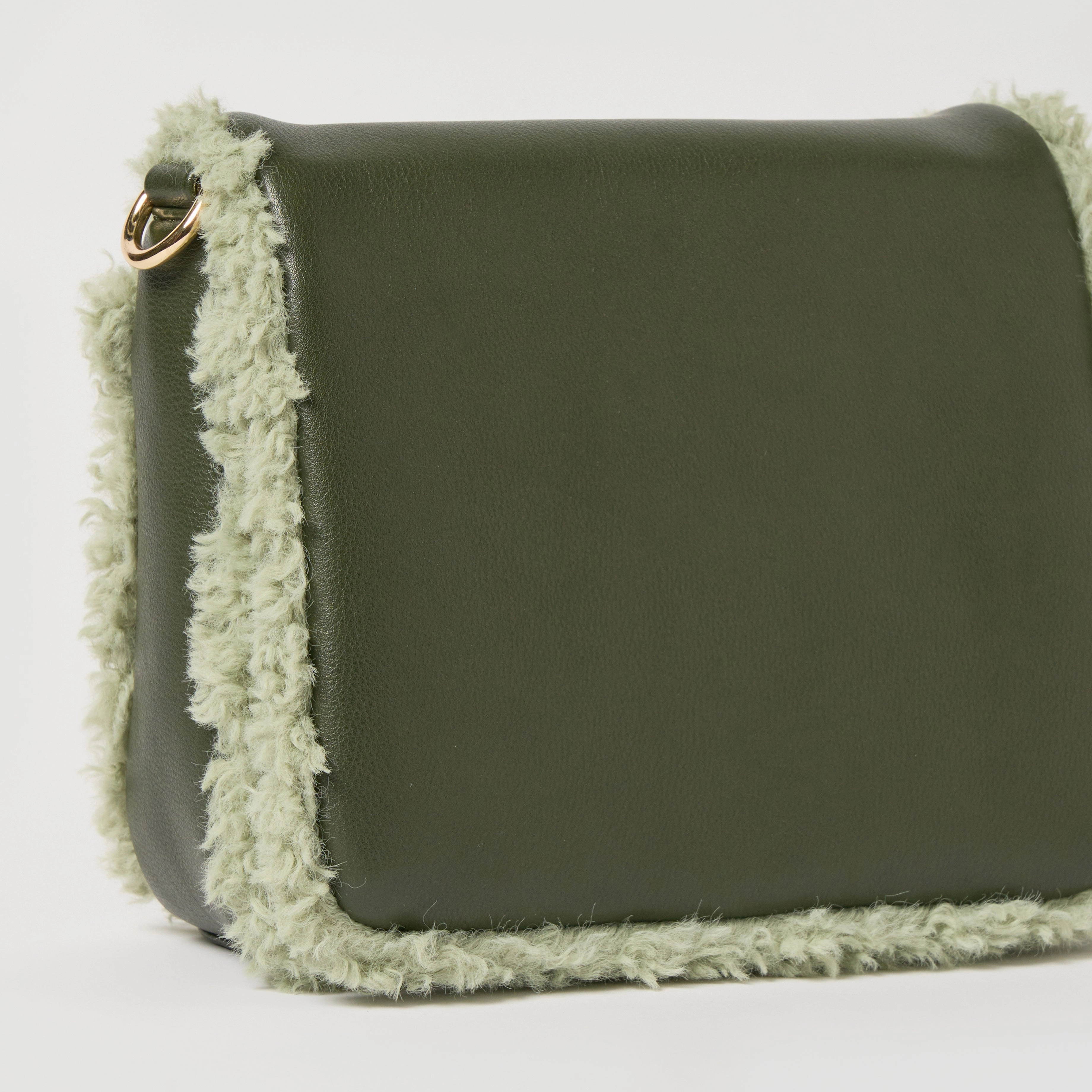Shearling Crossbody - Olive