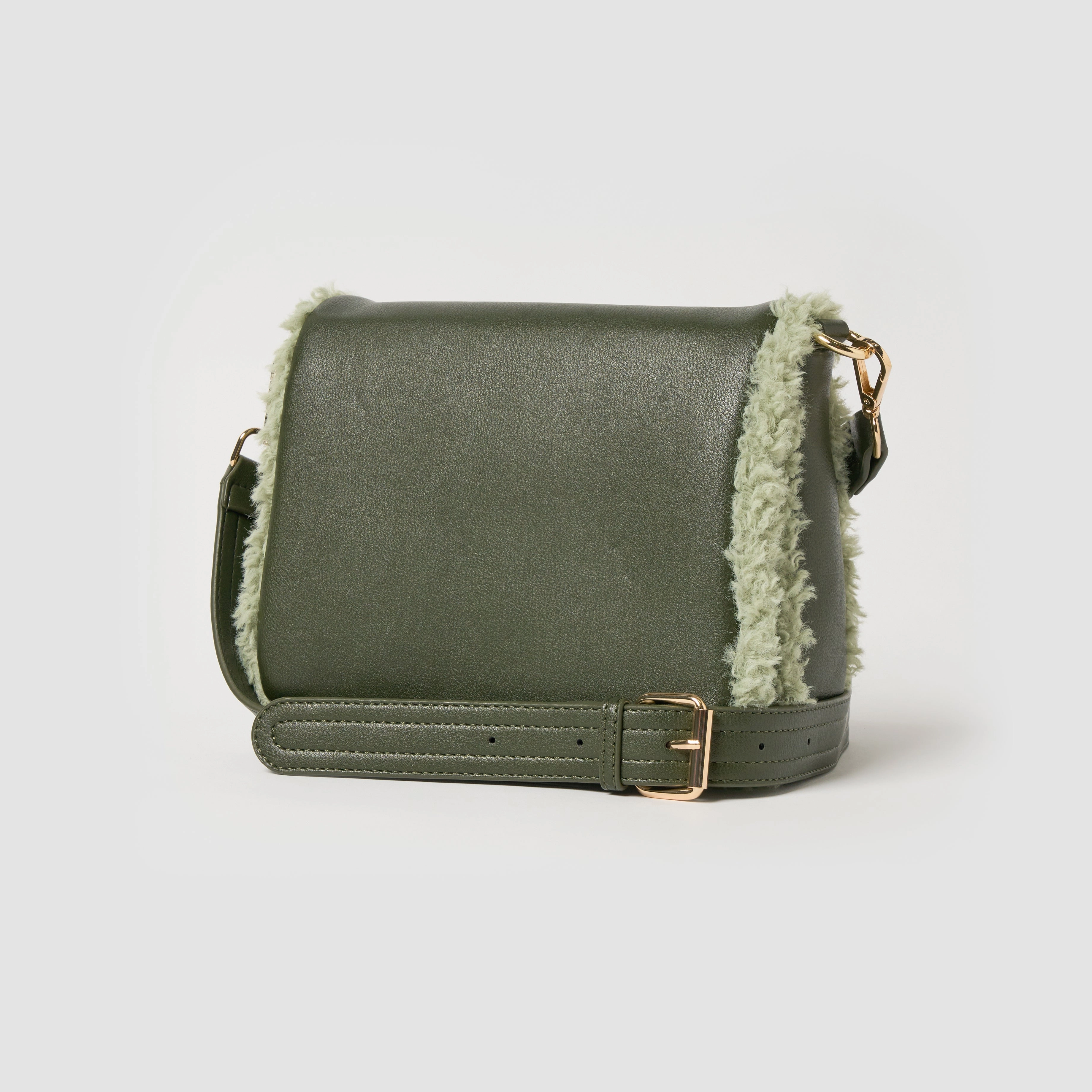 Shearling Crossbody - Olive