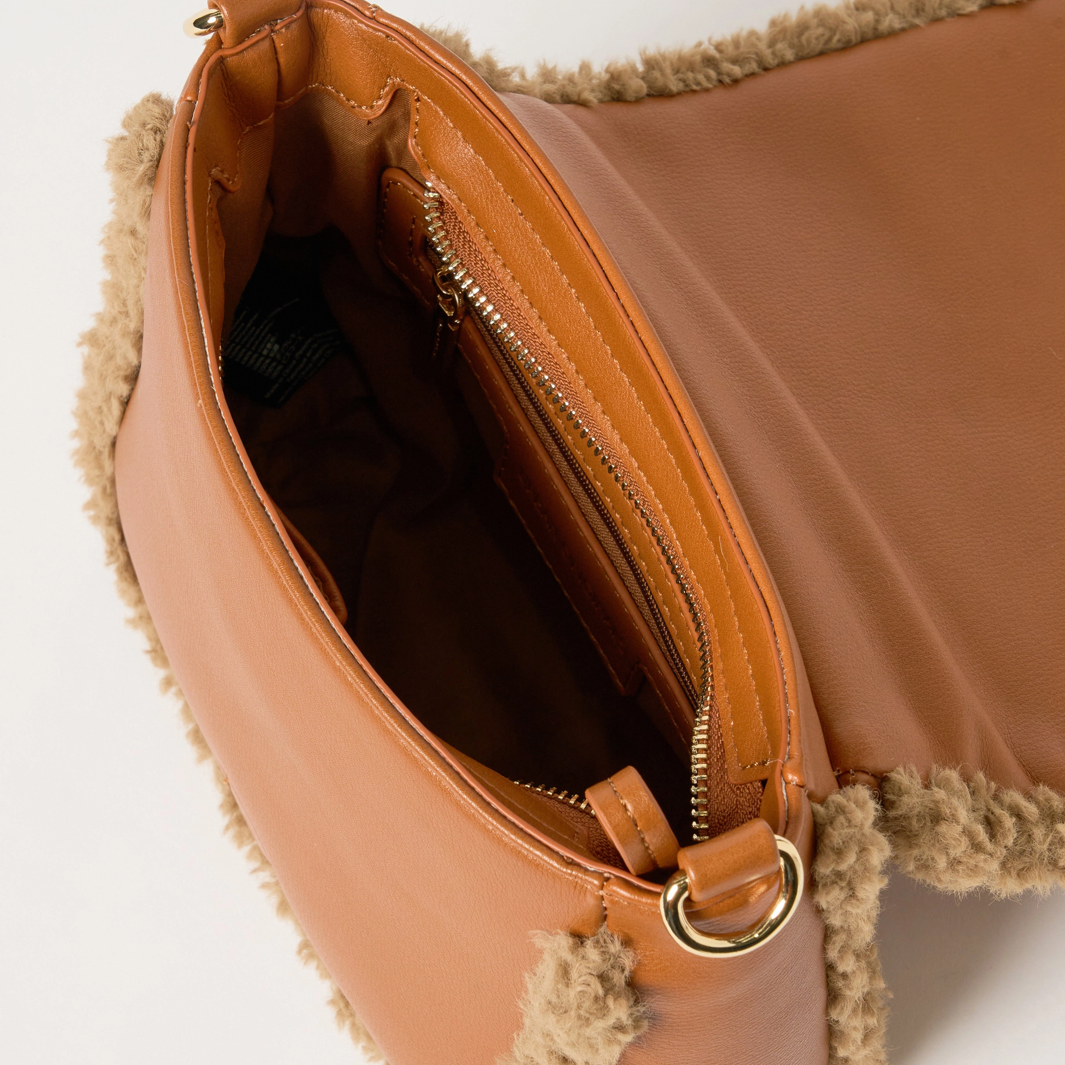 Shearling Crossbody - Sand