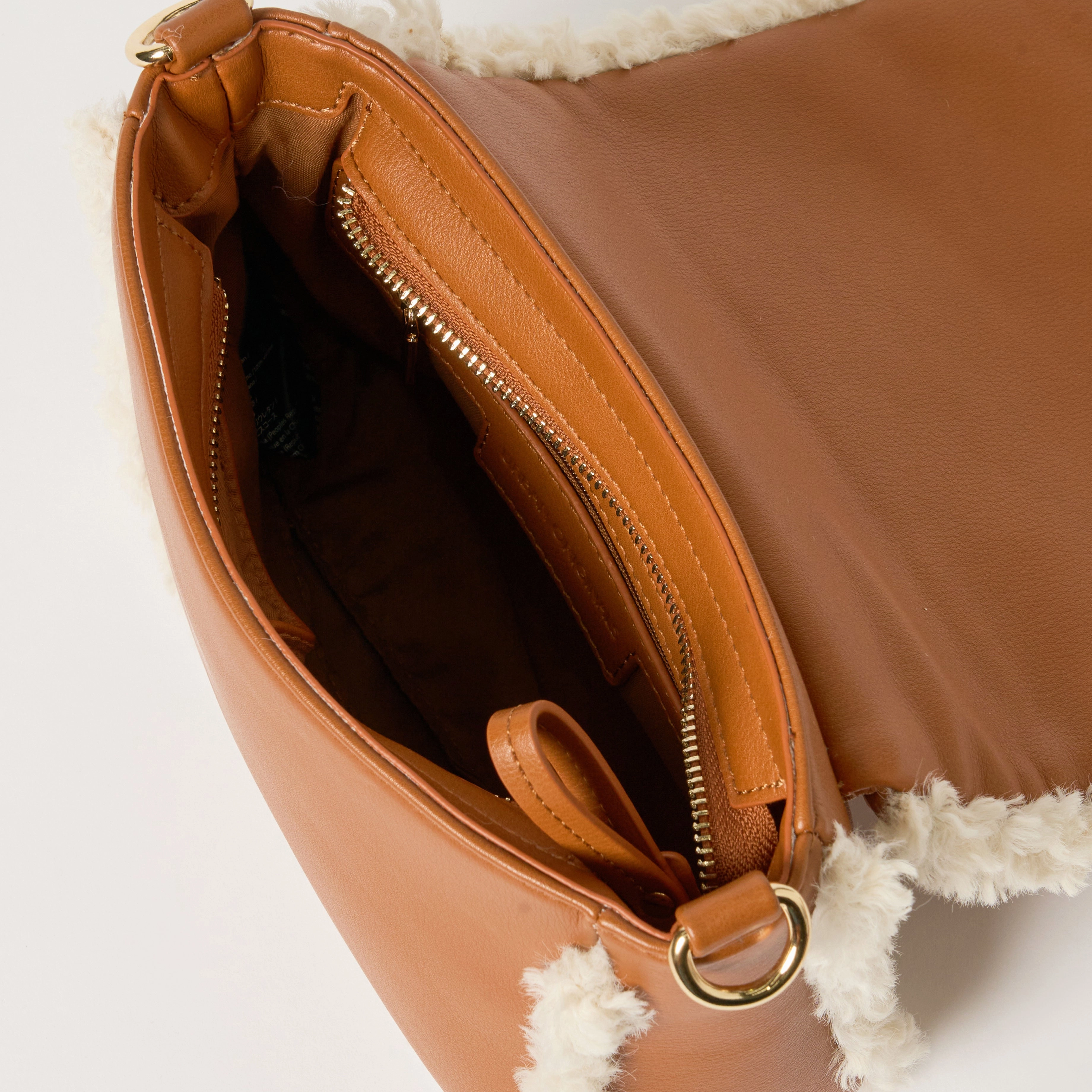 Shearling Crossbody - Tan