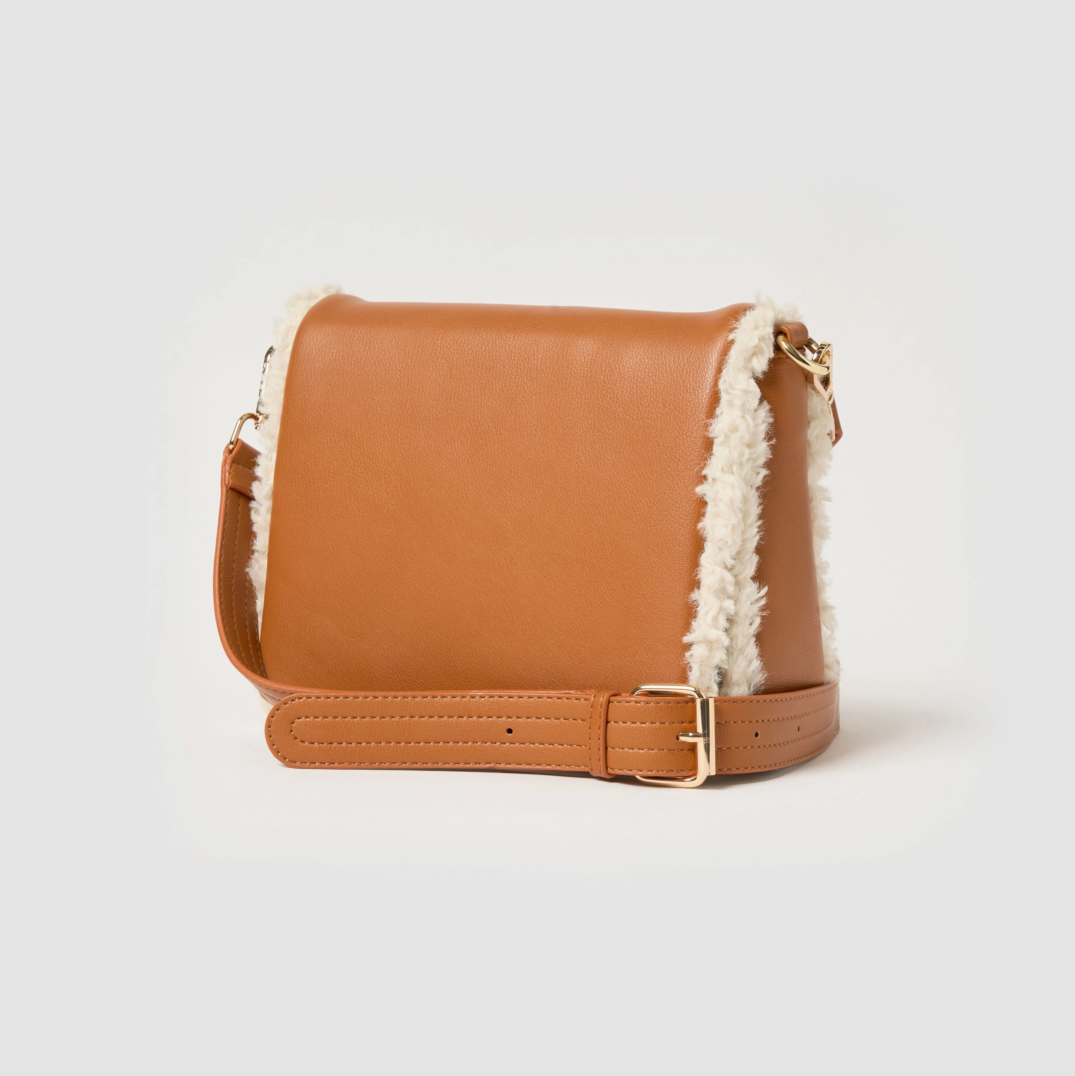 Shearling Crossbody - Tan