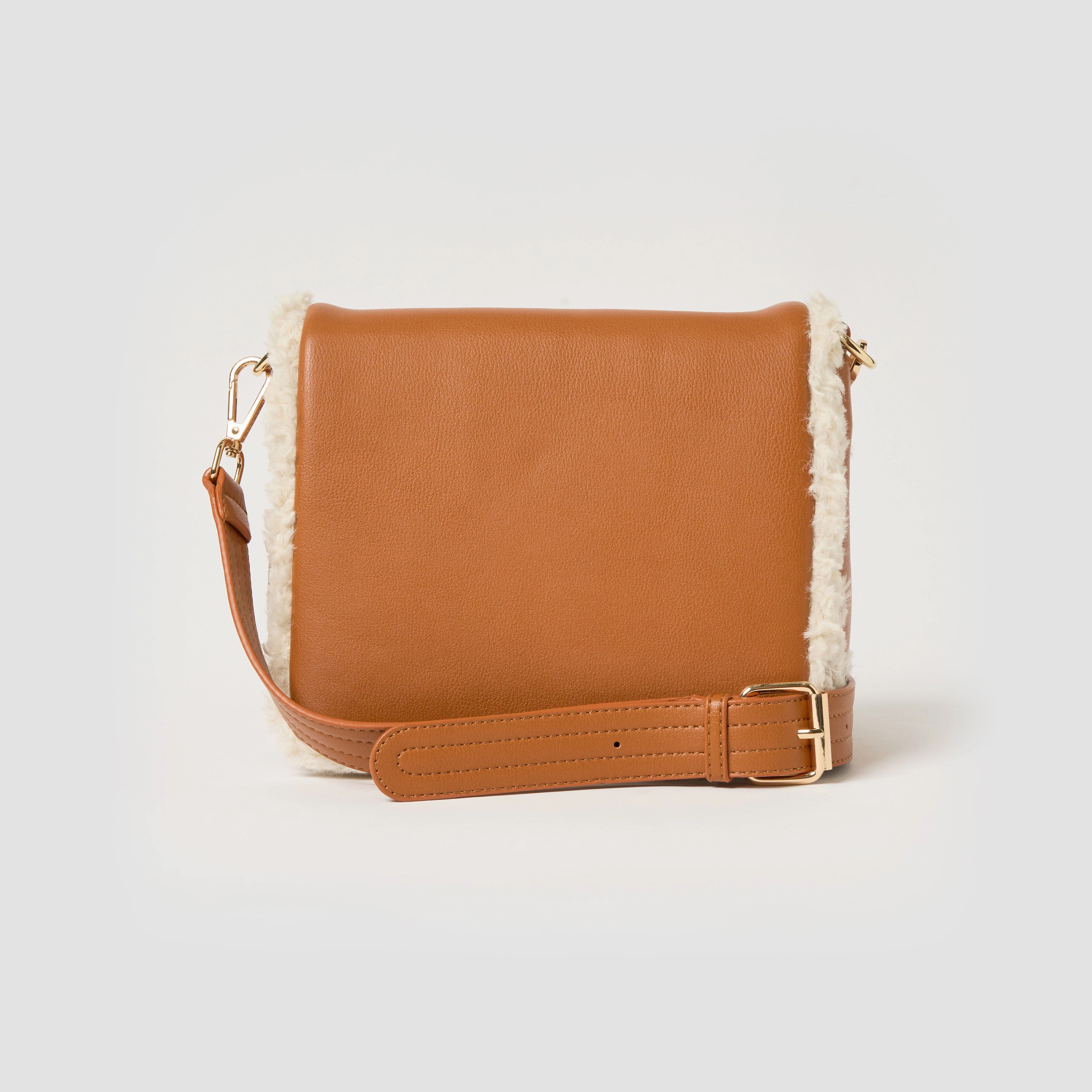 Shearling Crossbody - Tan