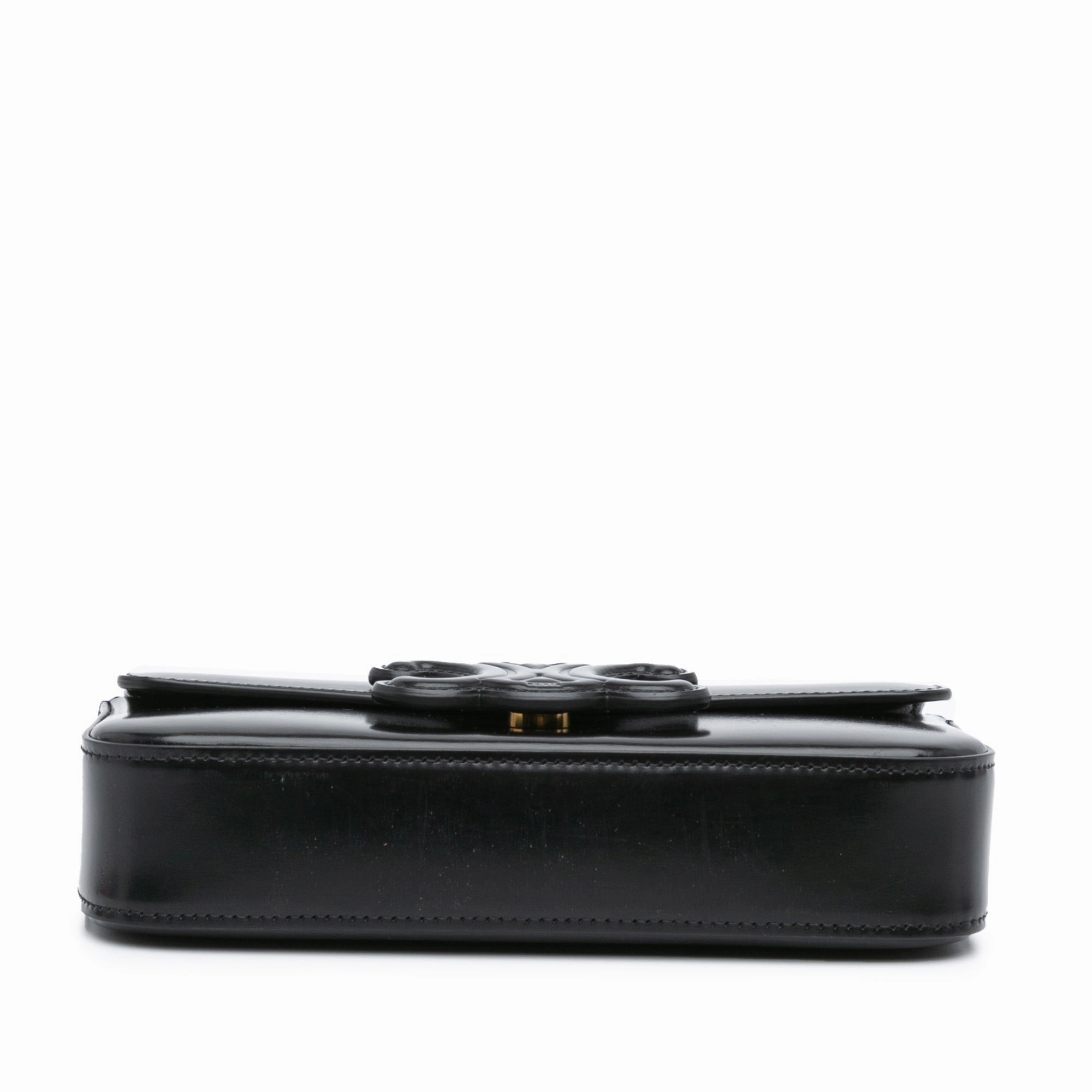 Shiny Calfskin Triomphe Claude Chain Shoulder Bag