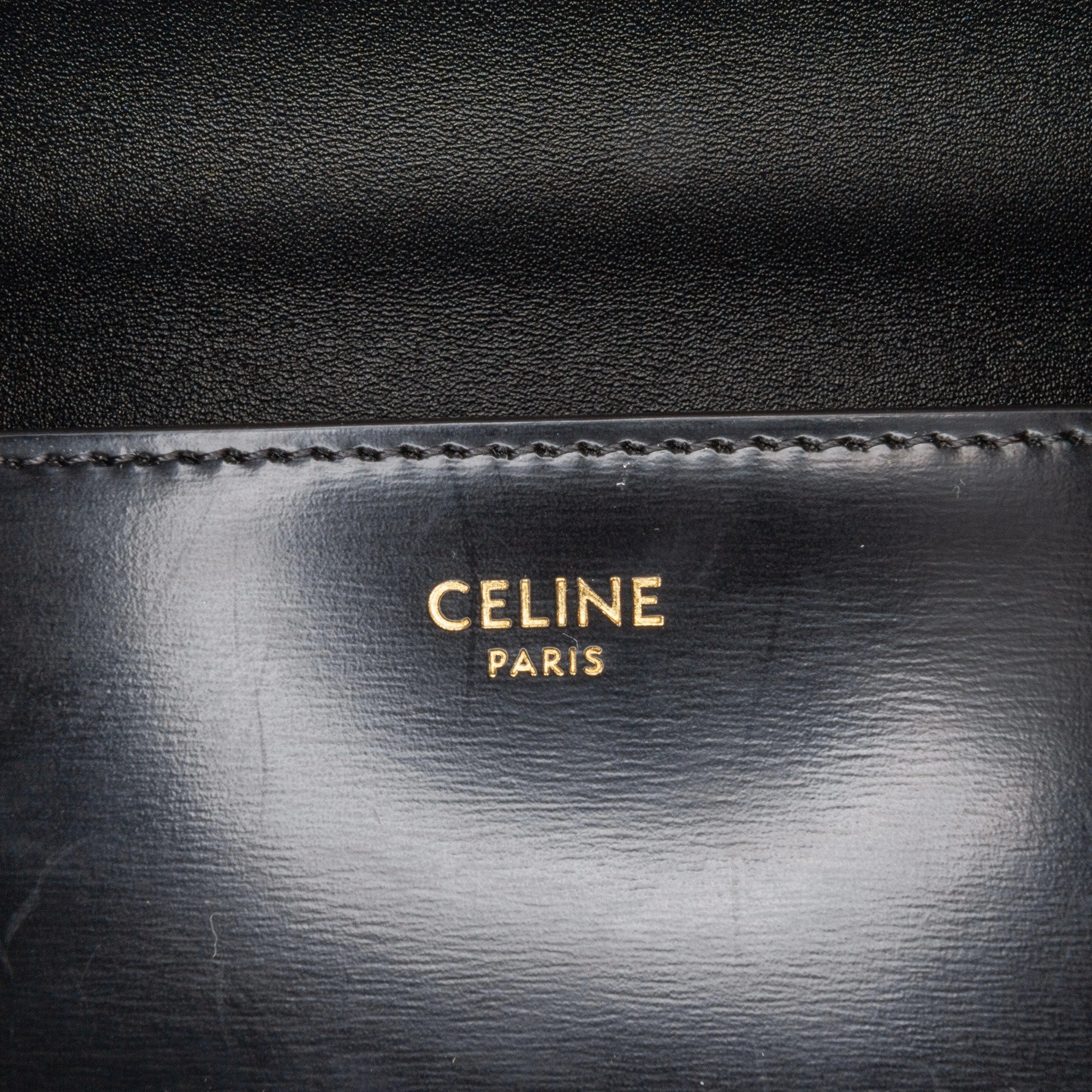 Shiny Calfskin Triomphe Claude Chain Shoulder Bag