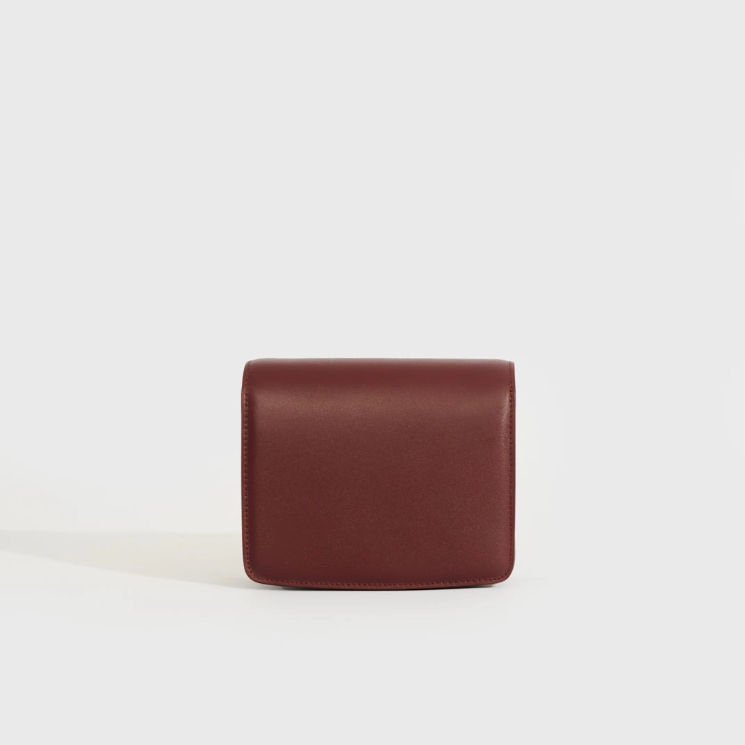 Small Classic Box Shoulder Bag in Bordeaux