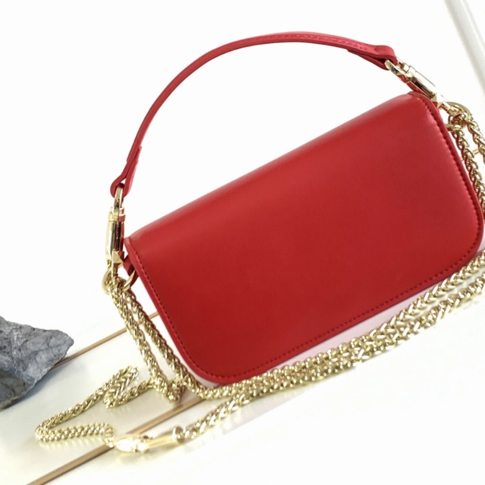 Small Loc Red Leather Shoulder Bag for Women