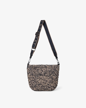 Small Logo Band Straw Crossbody Bag