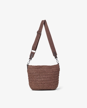 Small Logo Band Straw Crossbody Bag