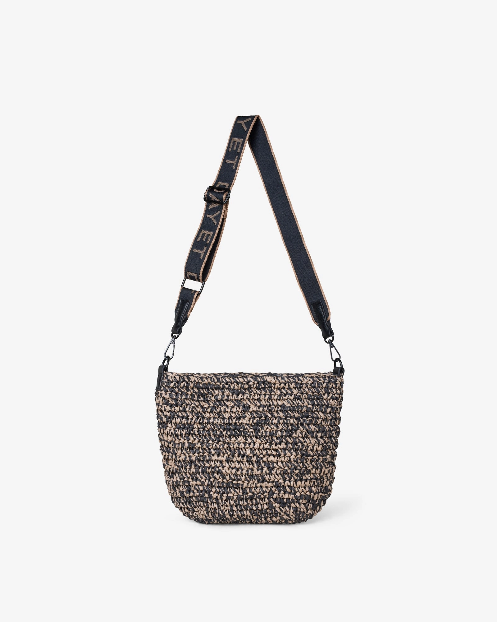 Small Logo Band Straw Crossbody Bag