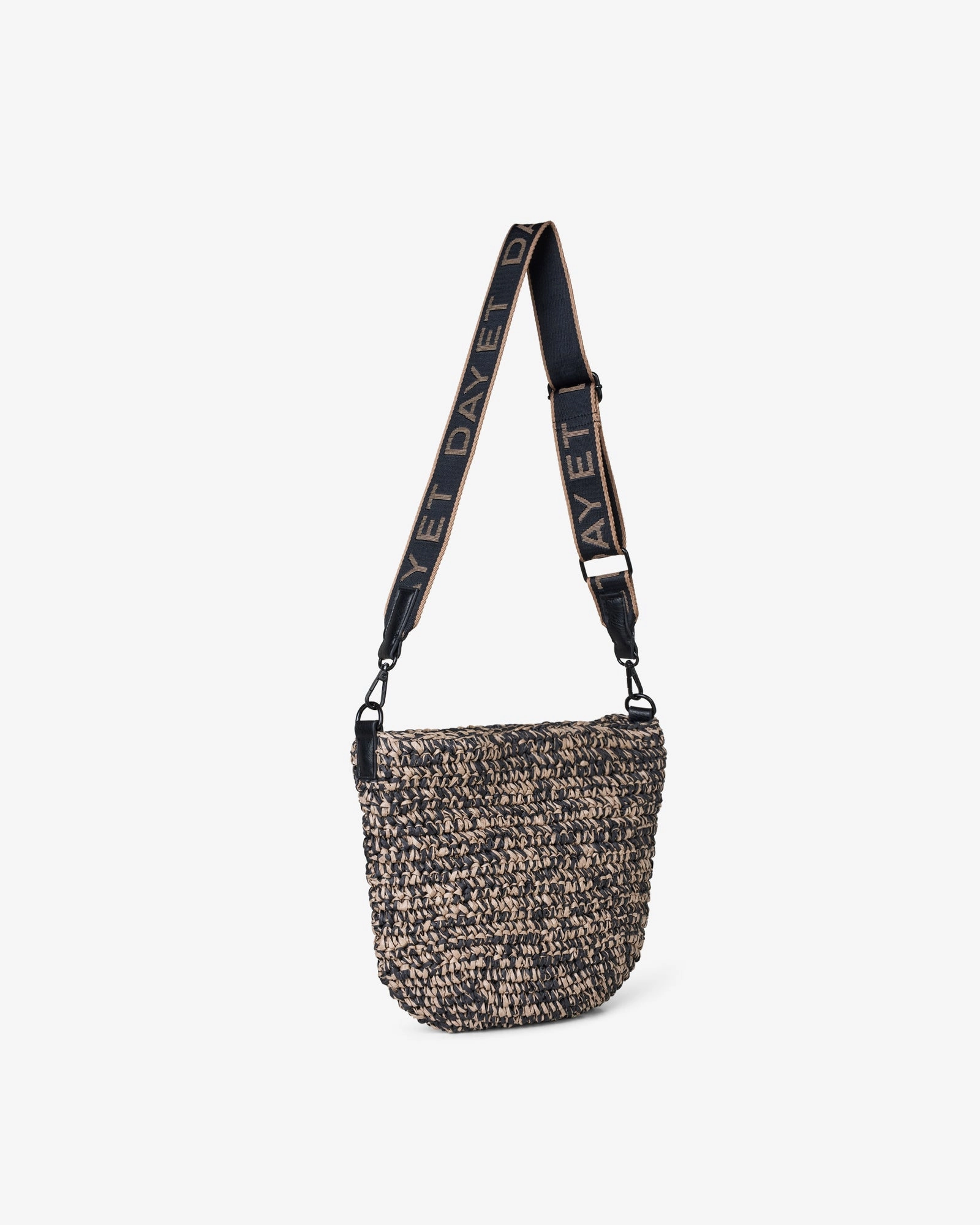 Small Logo Band Straw Crossbody Bag