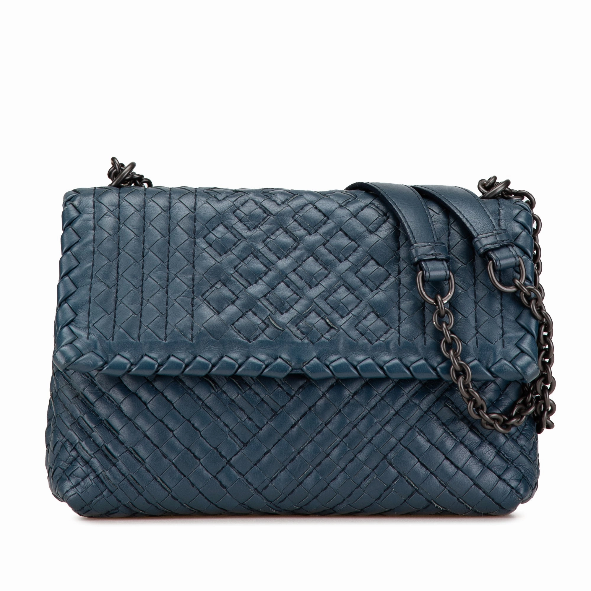 Small Nappa Intrecciato Stitched Olimpia Shoulder Bag