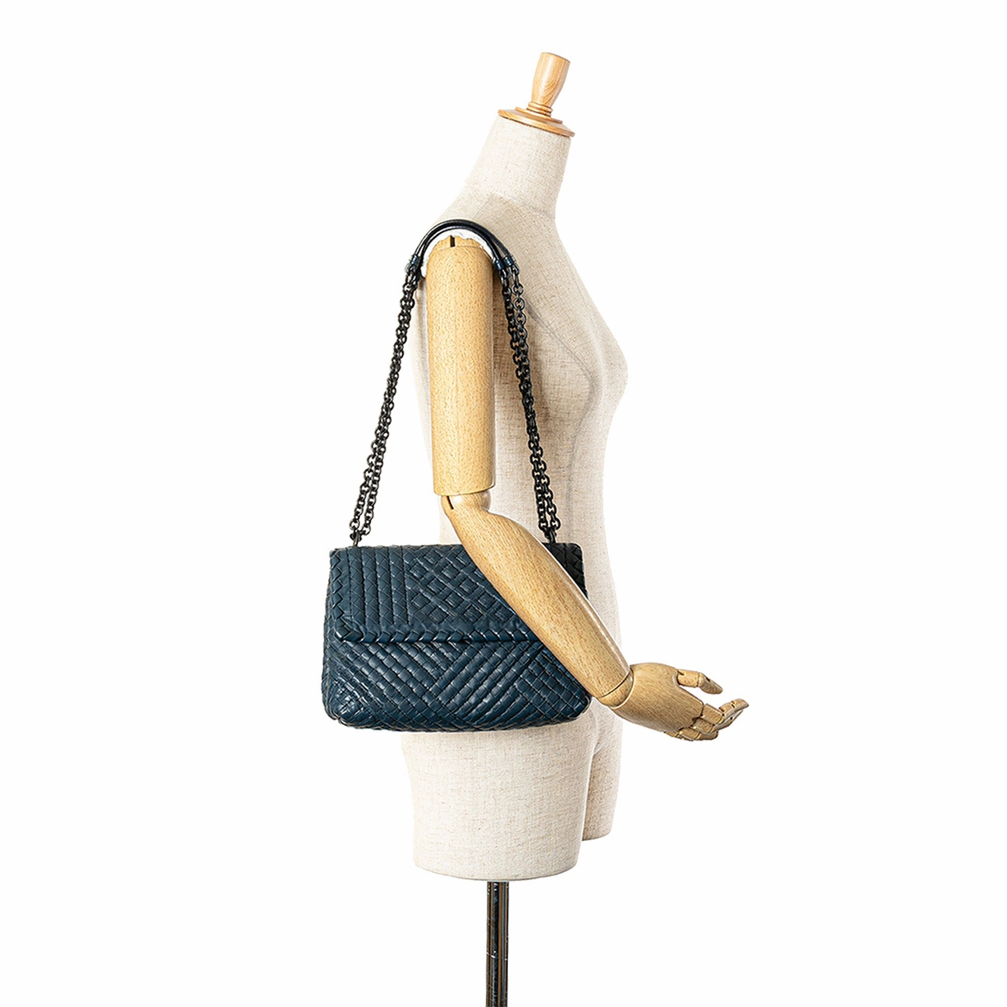 Small Nappa Intrecciato Stitched Olimpia Shoulder Bag