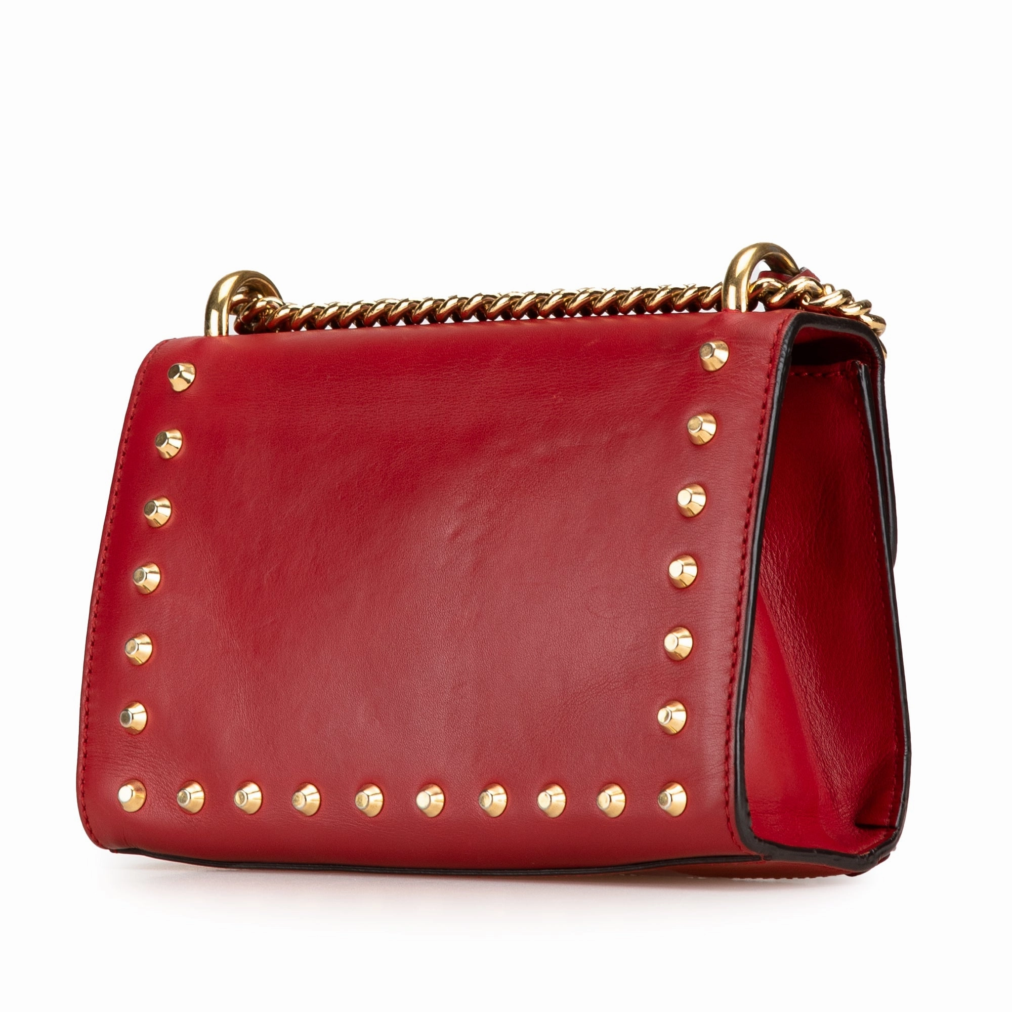 Small Pearl Studded Leather Padlock Crossbody