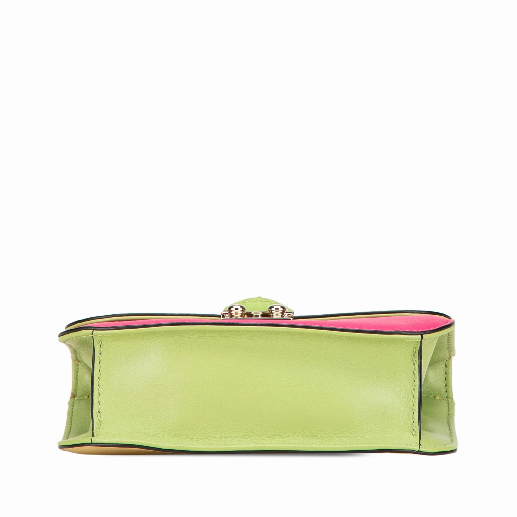 Small Tricolor Leather Rockstud Glam Lock Crossbody