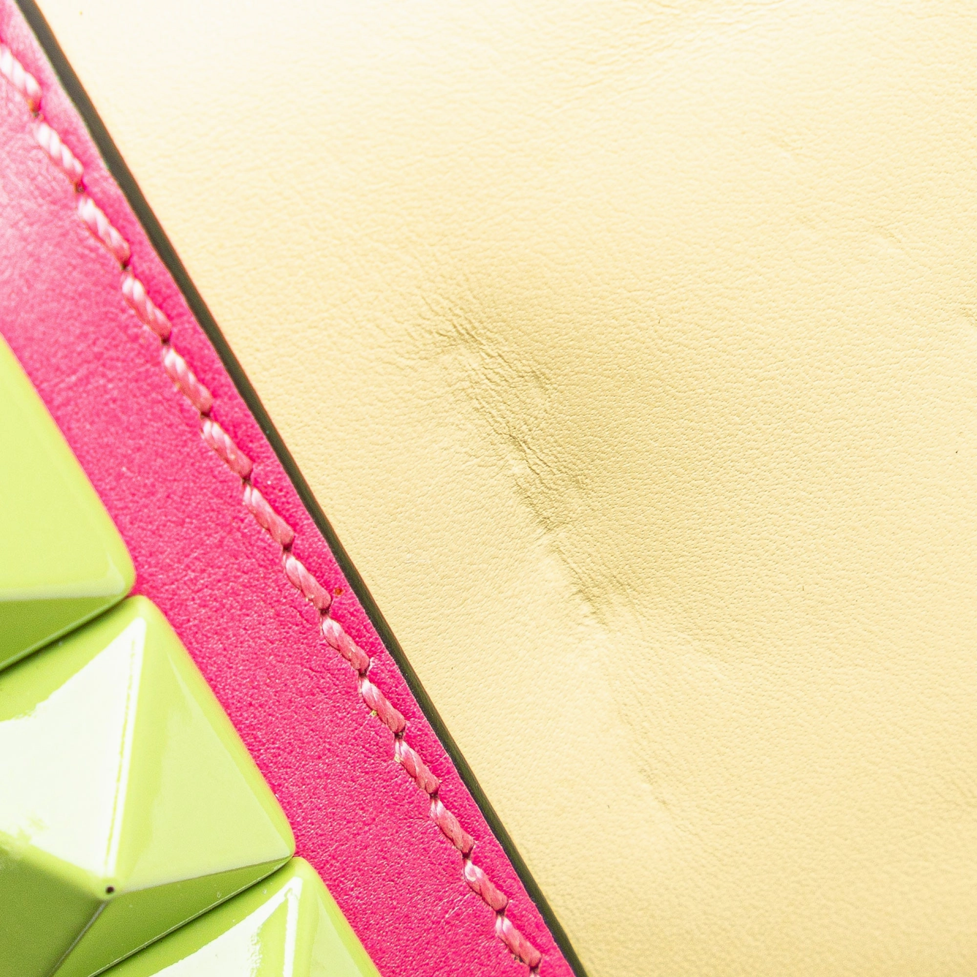 Small Tricolor Leather Rockstud Glam Lock Crossbody