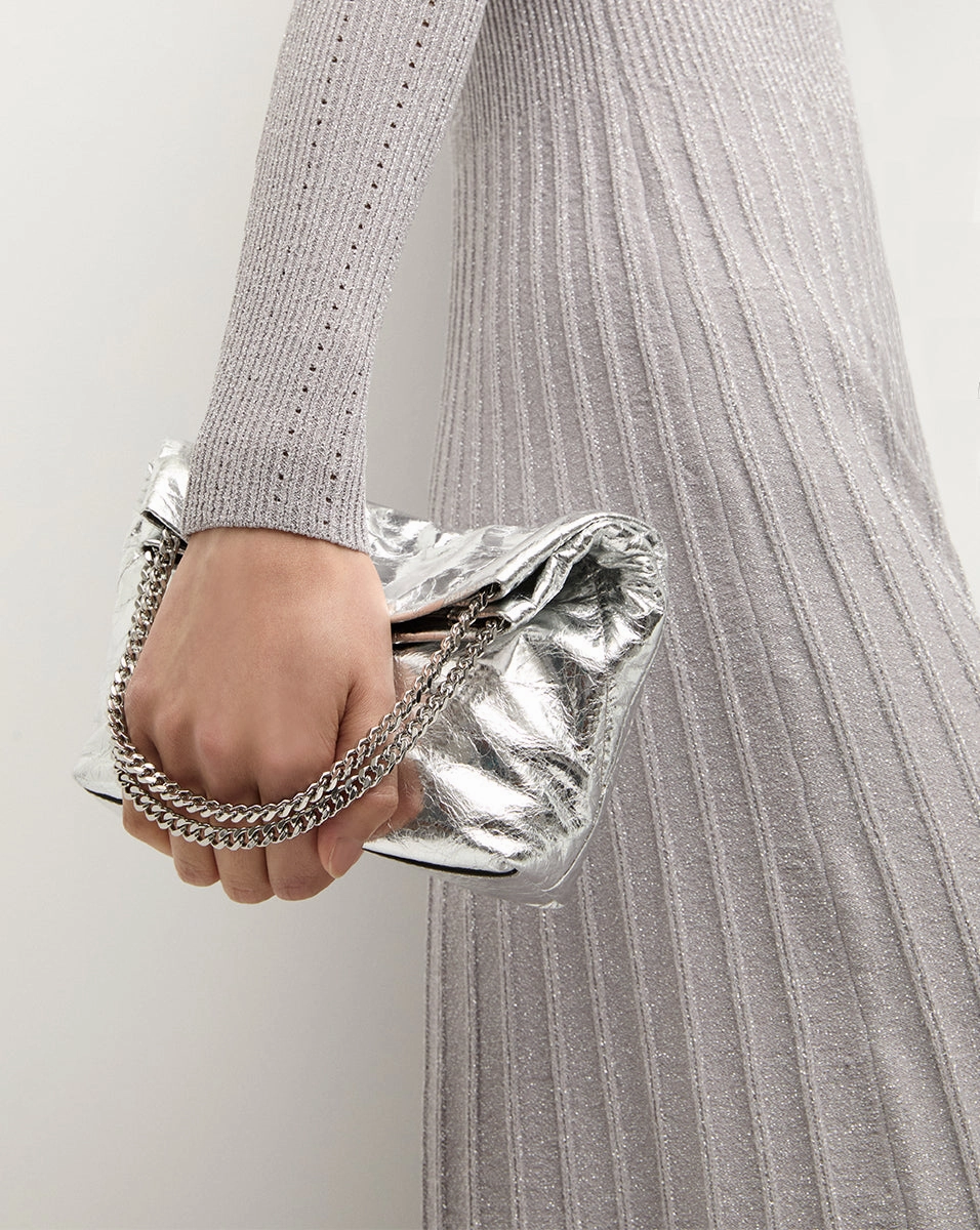 Small Veronica Beard Metallic Slouch Bag
