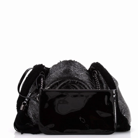 Soho Chain Strap Shoulder Bag Patent and Shearling Medium