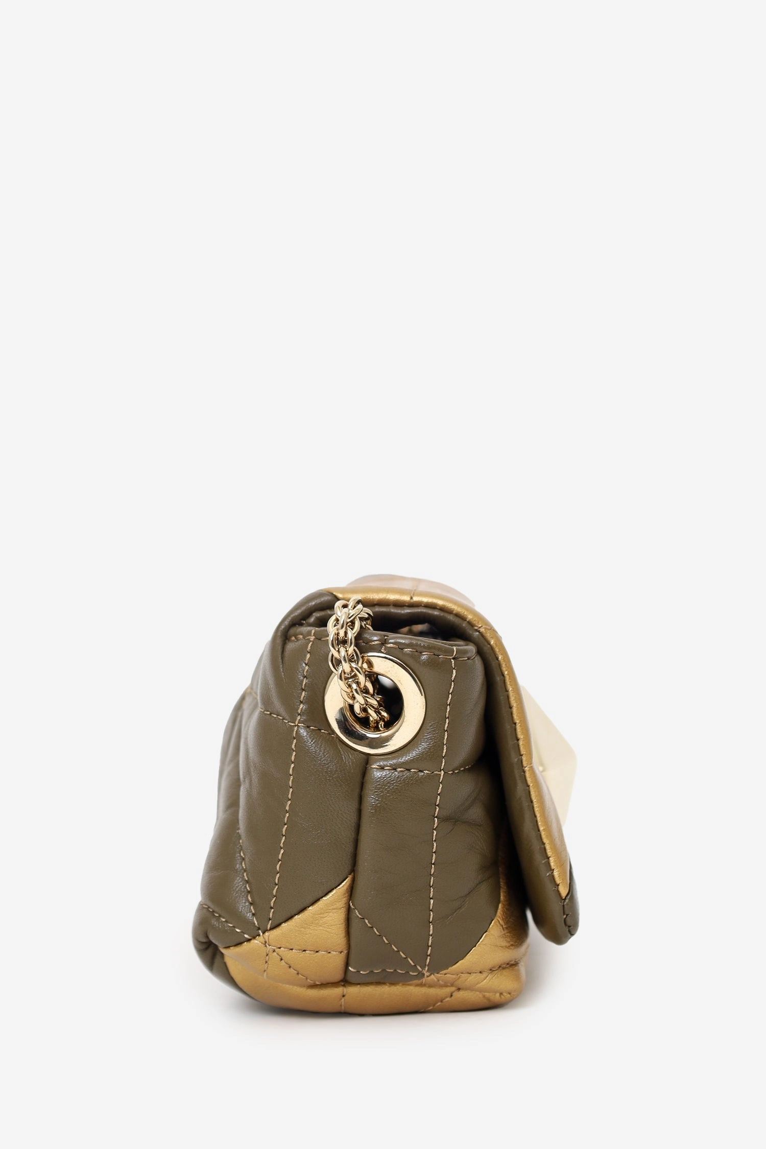 Sonia Rykiel Brown/Gold Leather Le Copain Quilted Shoulder Bag