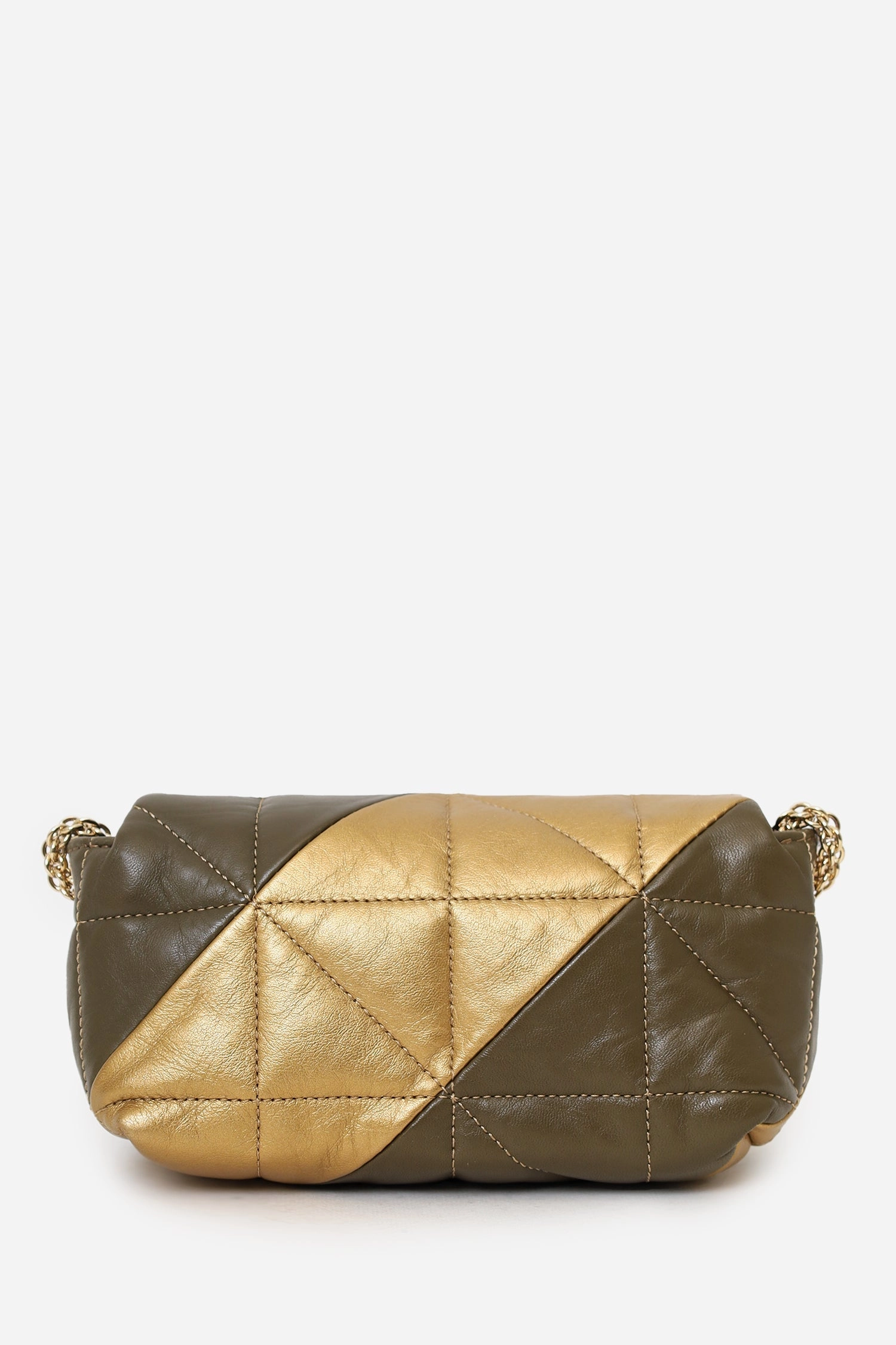 Sonia Rykiel Brown/Gold Leather Le Copain Quilted Shoulder Bag
