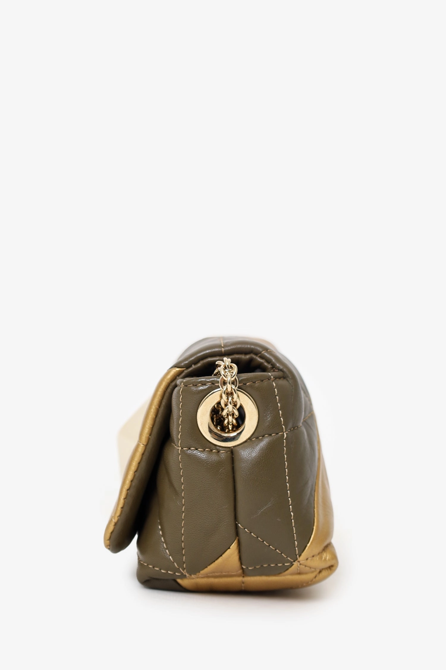 Sonia Rykiel Brown/Gold Leather Le Copain Quilted Shoulder Bag