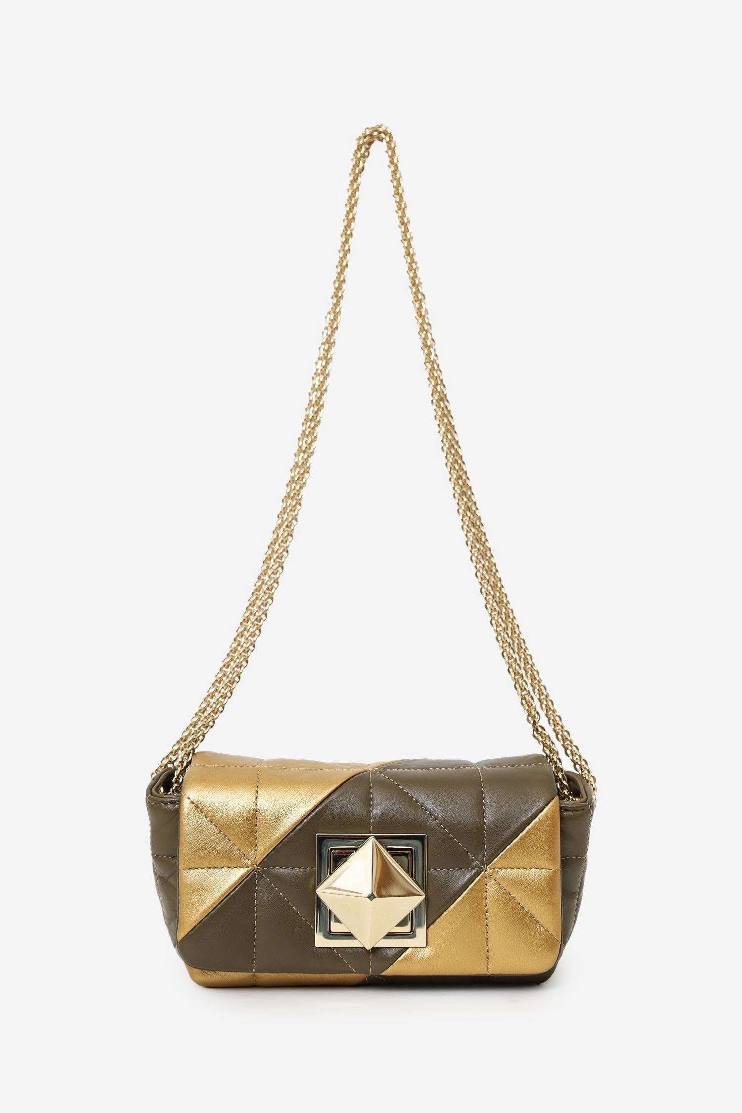 Sonia Rykiel Brown/Gold Leather Le Copain Quilted Shoulder Bag