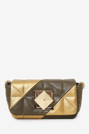 Sonia Rykiel Brown/Gold Leather Le Copain Quilted Shoulder Bag