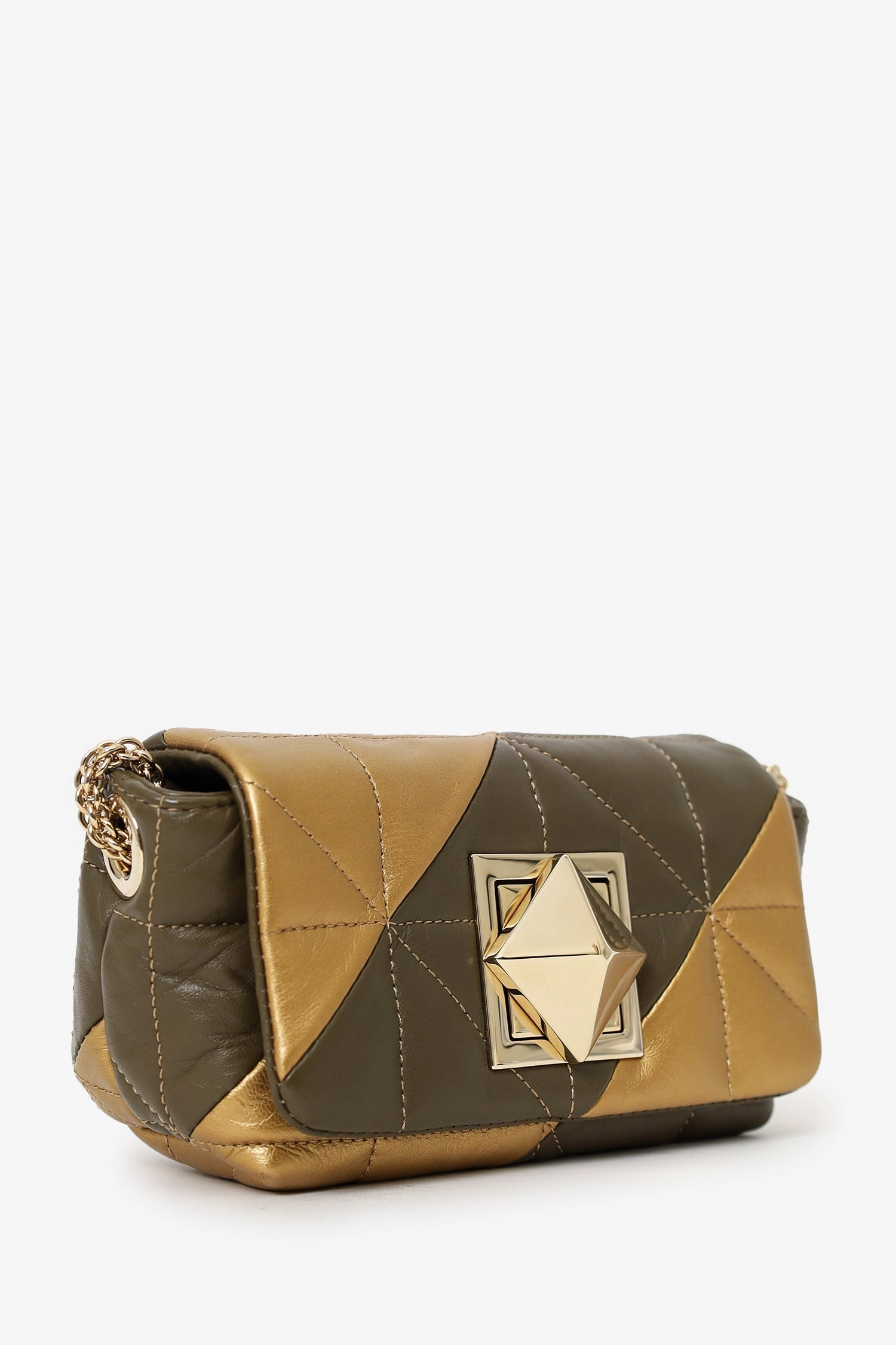 Sonia Rykiel Brown/Gold Leather Le Copain Quilted Shoulder Bag