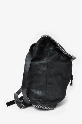 Stella McCartney 2015 Black Faux Leather Falabella Backpack