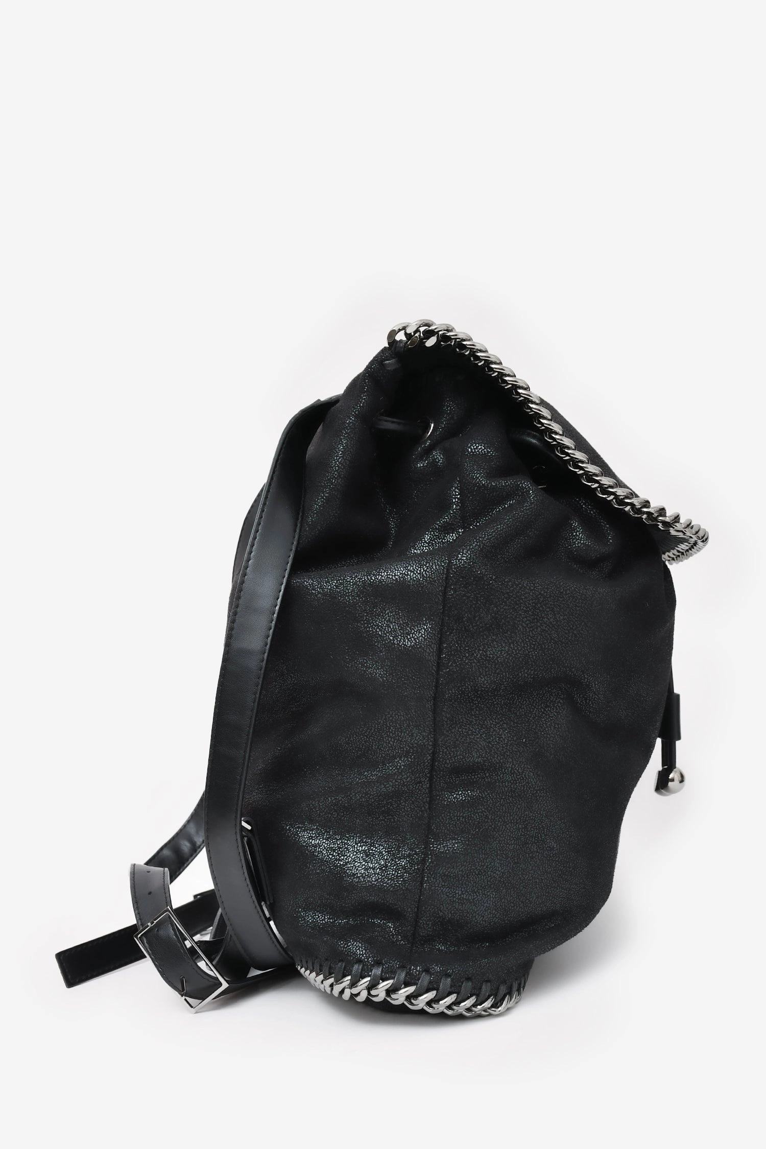 Stella McCartney 2015 Black Faux Leather Falabella Backpack