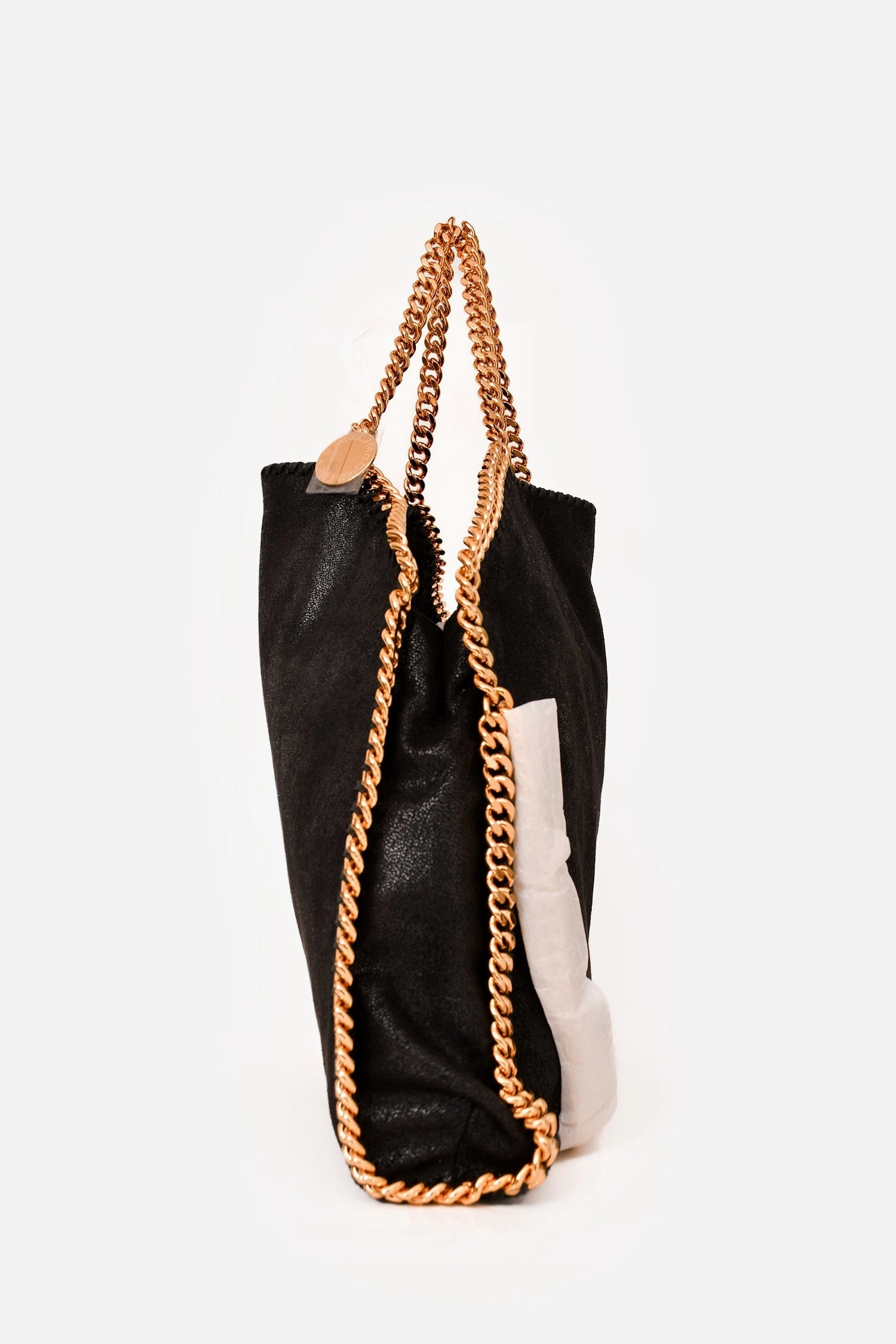 Stella McCartney 2024 Black Gold Hardware Falabella Fold Over Tote
