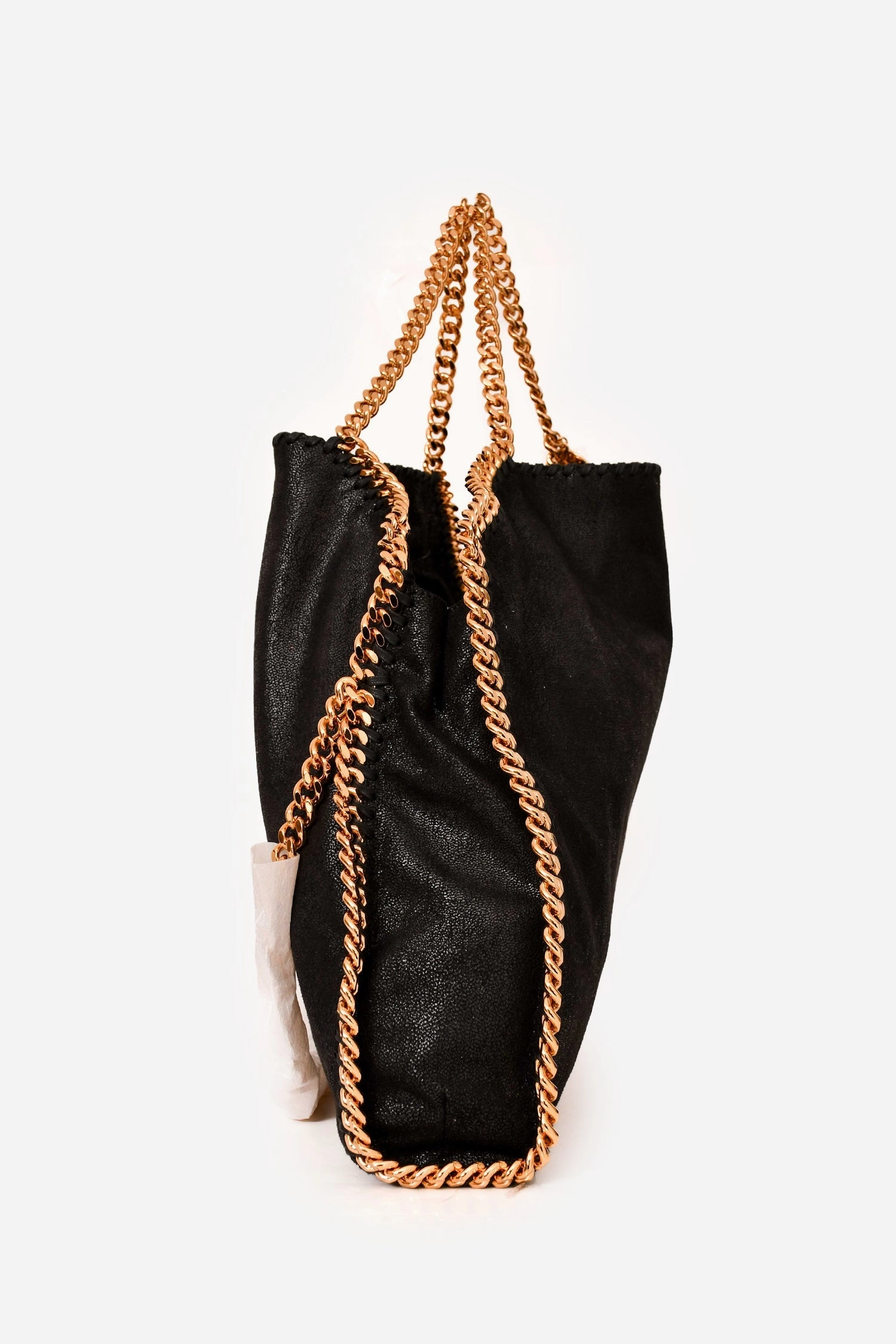 Stella McCartney 2024 Black Gold Hardware Falabella Fold Over Tote