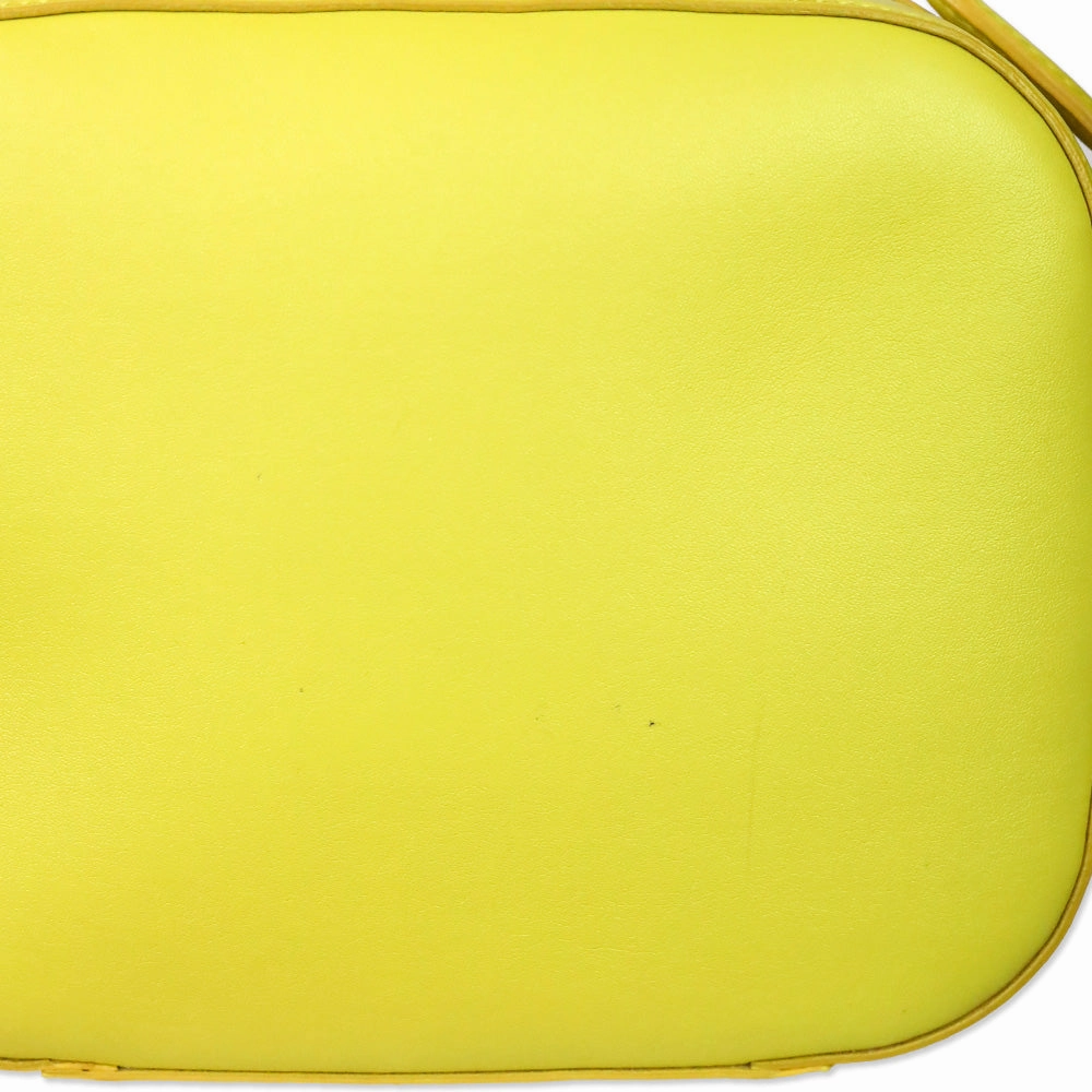 Stella McCartney Yellow Faux-Leather Logo Camera Crossbody Bag