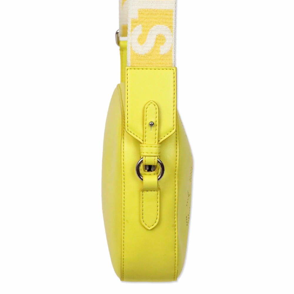 Stella McCartney Yellow Faux-Leather Logo Camera Crossbody Bag