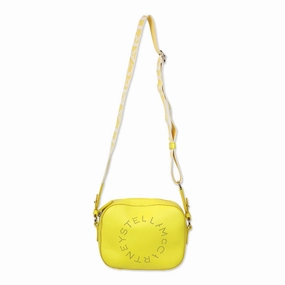 Stella McCartney Yellow Faux-Leather Logo Camera Crossbody Bag