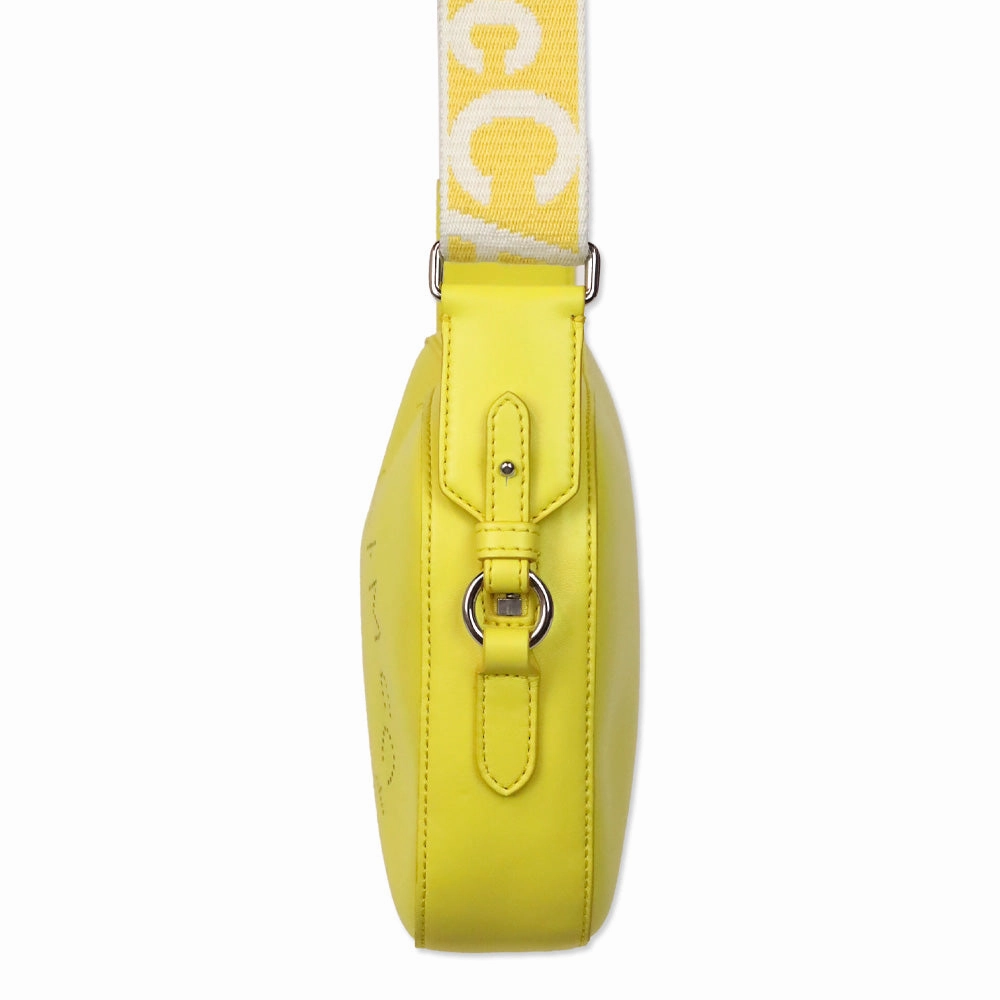 Stella McCartney Yellow Faux-Leather Logo Camera Crossbody Bag