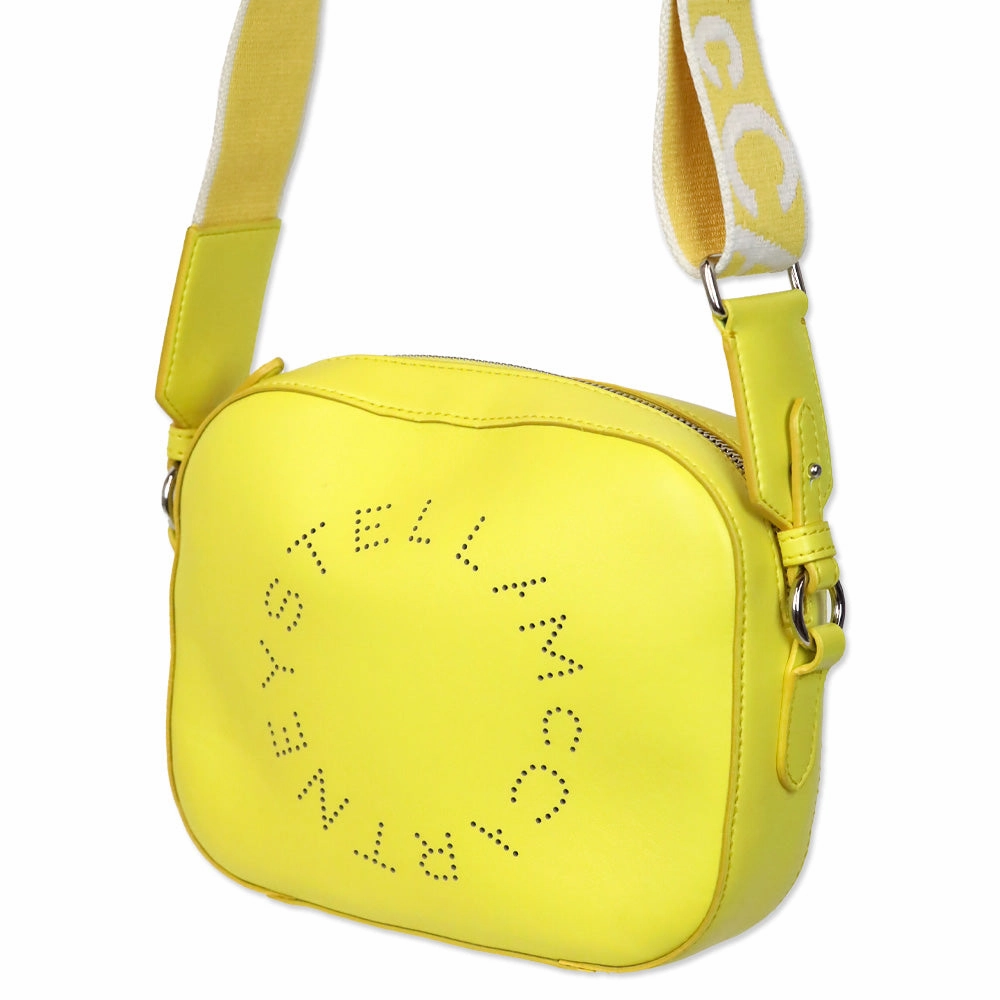Stella McCartney Yellow Faux-Leather Logo Camera Crossbody Bag