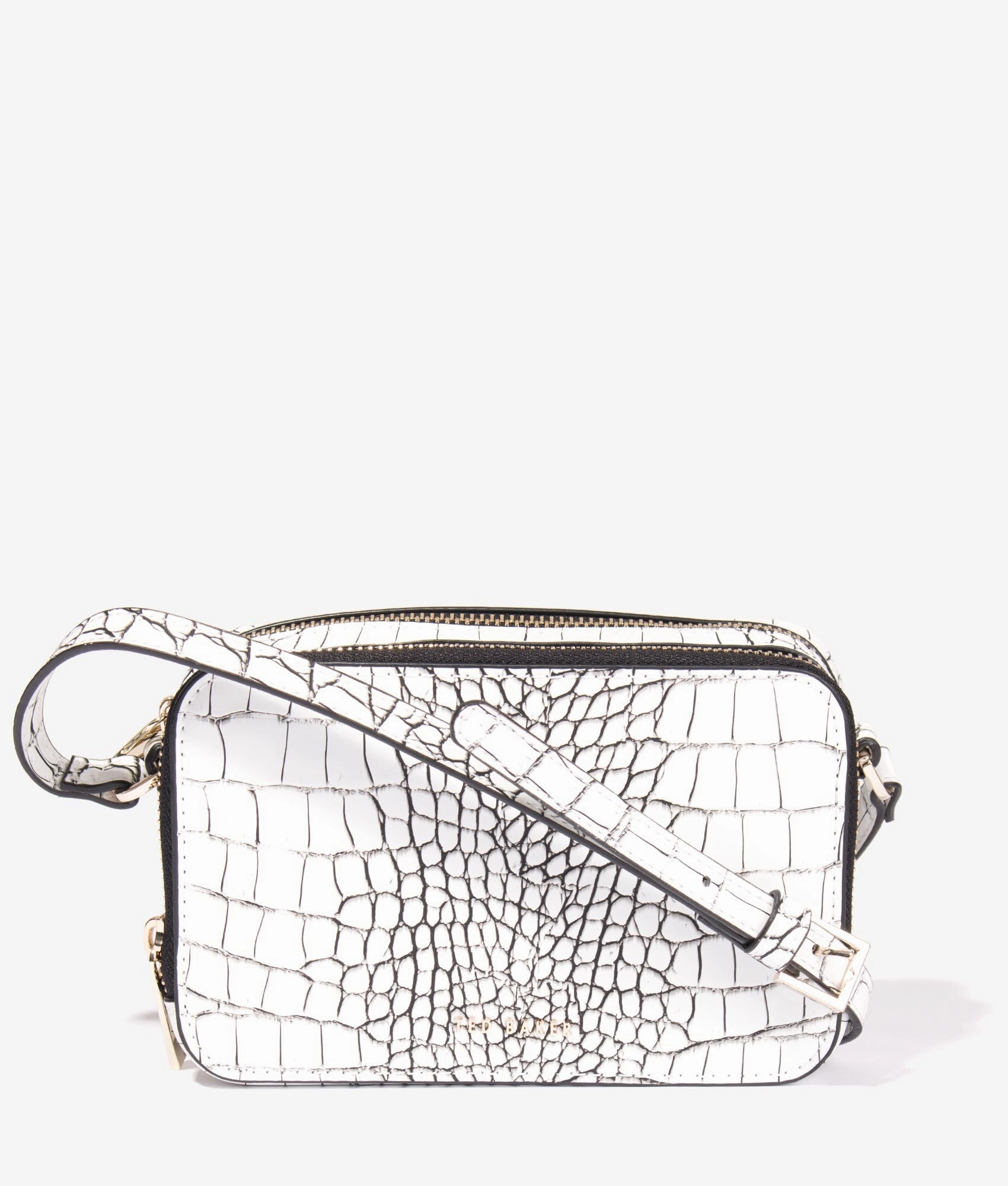 Stina double zip camera bag in white
