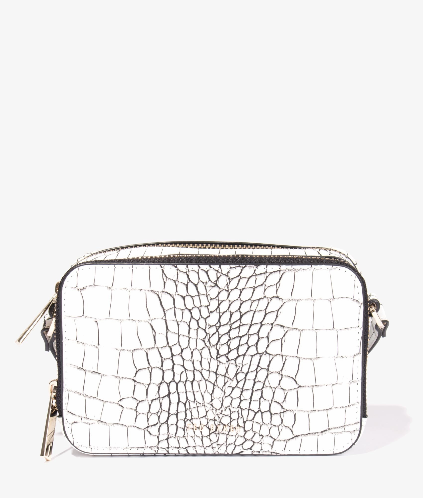 Stina double zip camera bag in white