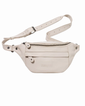 STITCH & HIDE LEATHER BAILEY HIP SLING CROSSBODY BAG IVORY WHITE - FREE KEYRING